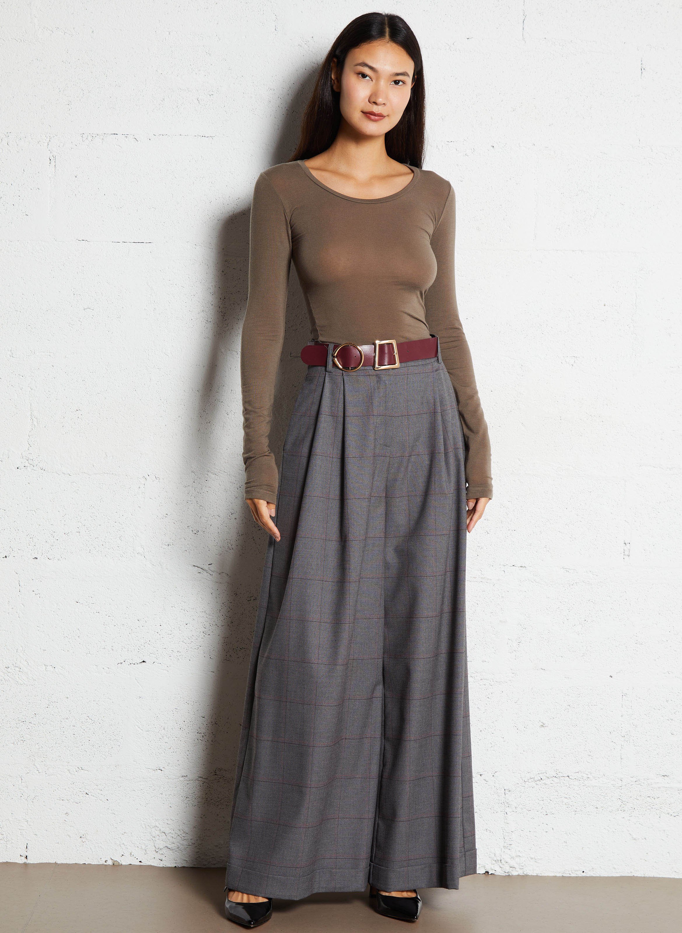 Aansluitend T-shirt met ronde hals IMPERIAL Bruin