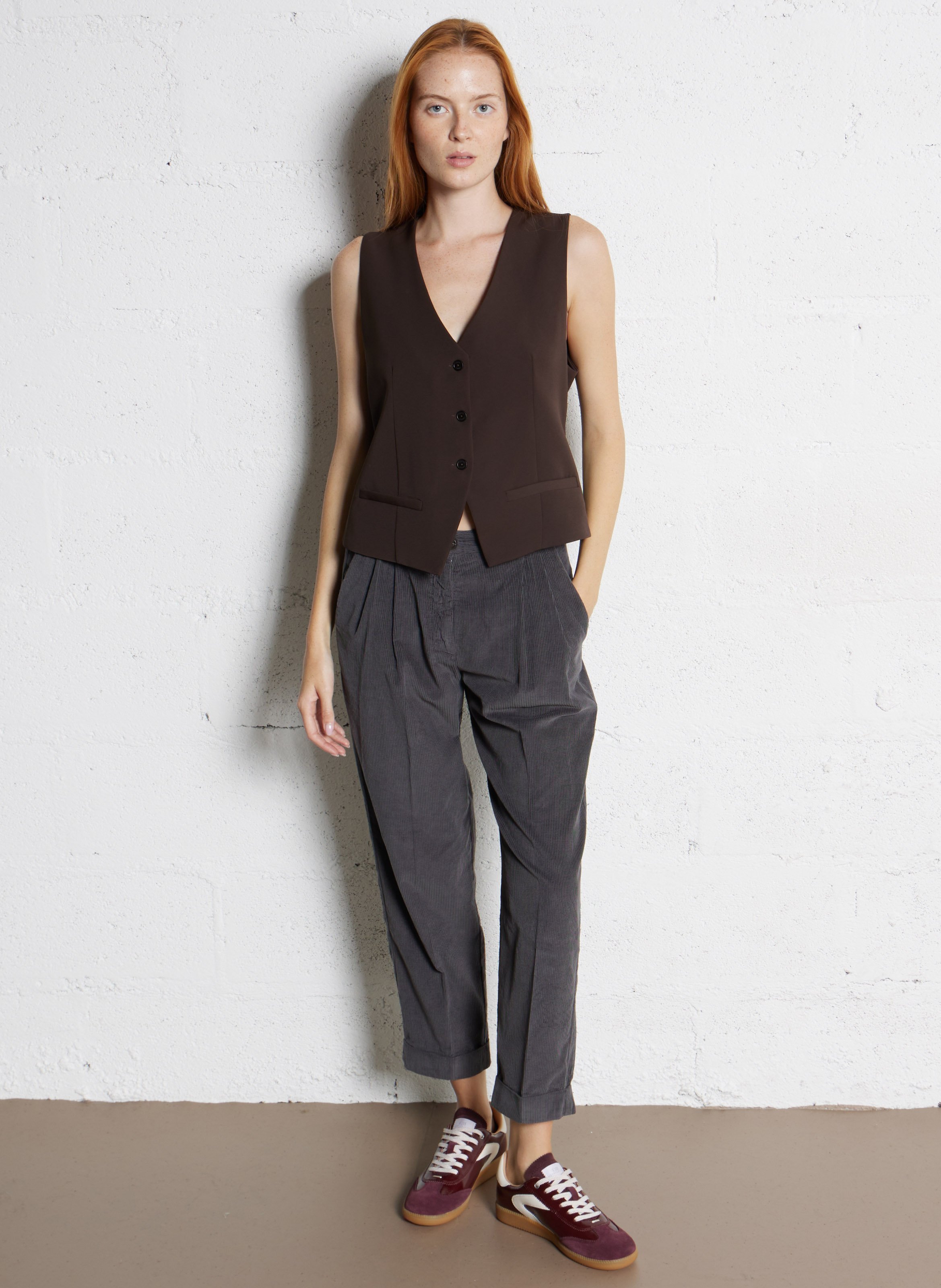 Pantalon droite en coton HARTFORD Gris