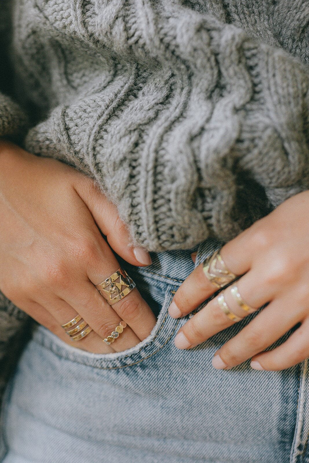 Hammered gold-plated ring MONSIEUR SIMONE Silver