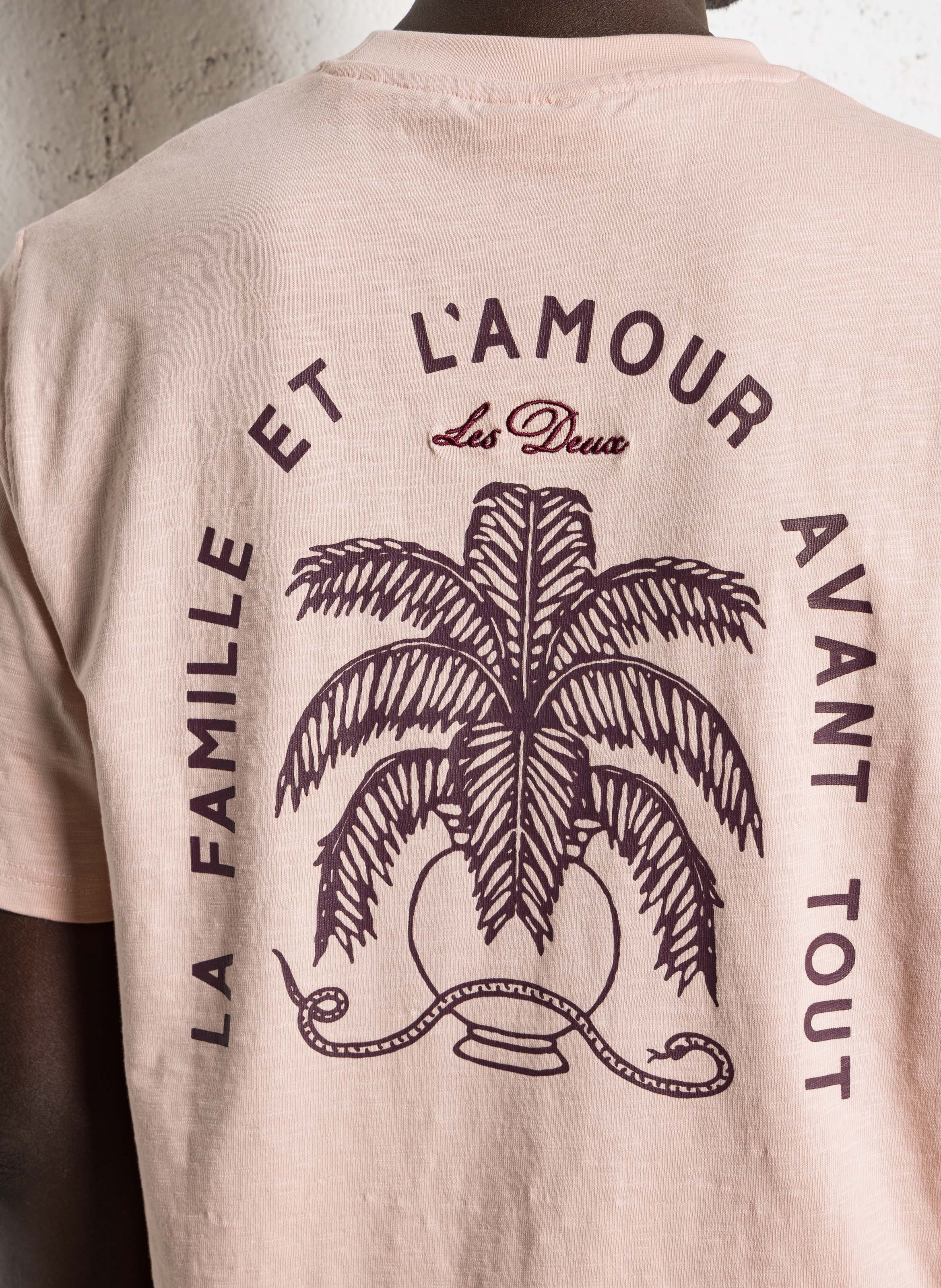 T-shirt van biokatoen met ronde hals LES DEUX Roze