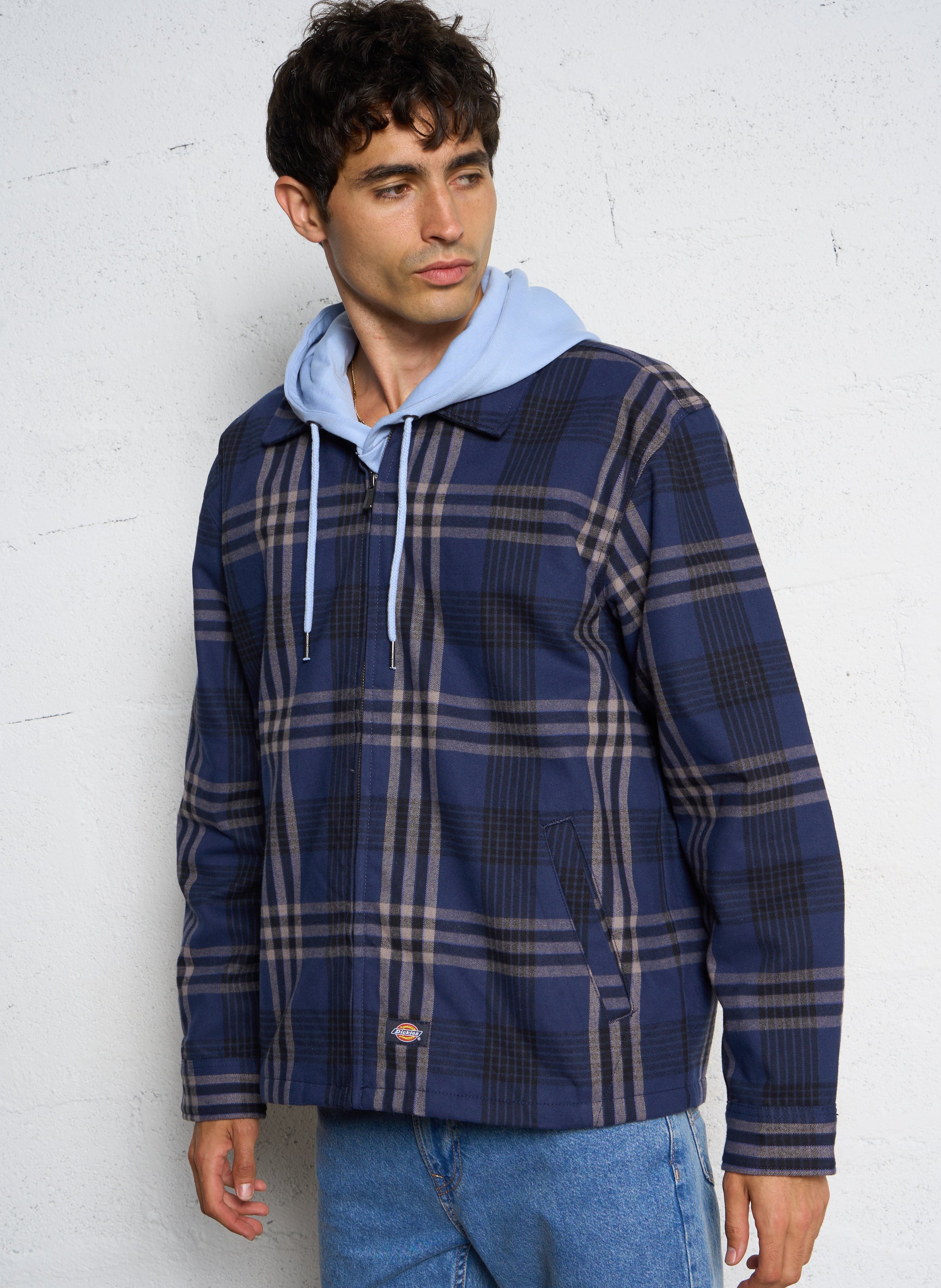 Jas van katoenmix met klassieke kraag DICKIES Blauw