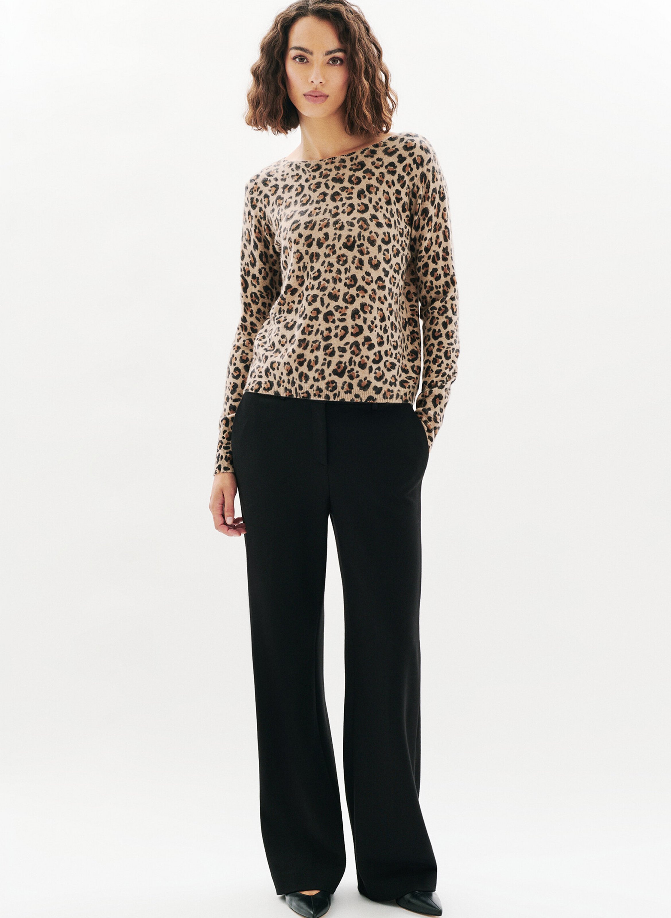 Belted cashmere sweater CAROLL Grey