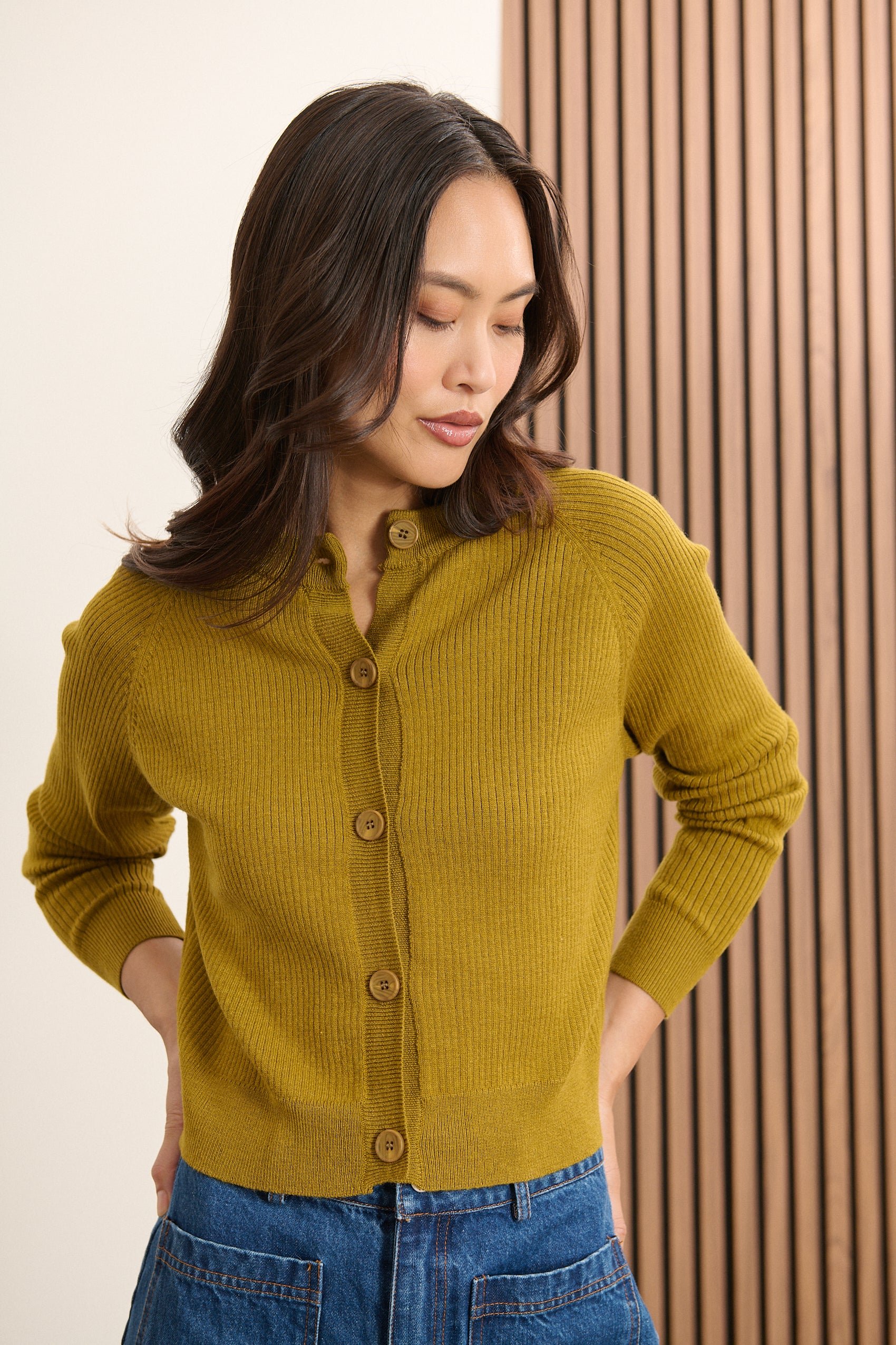 Long-sleeved button-up cardigan GARANCE PARIS Green