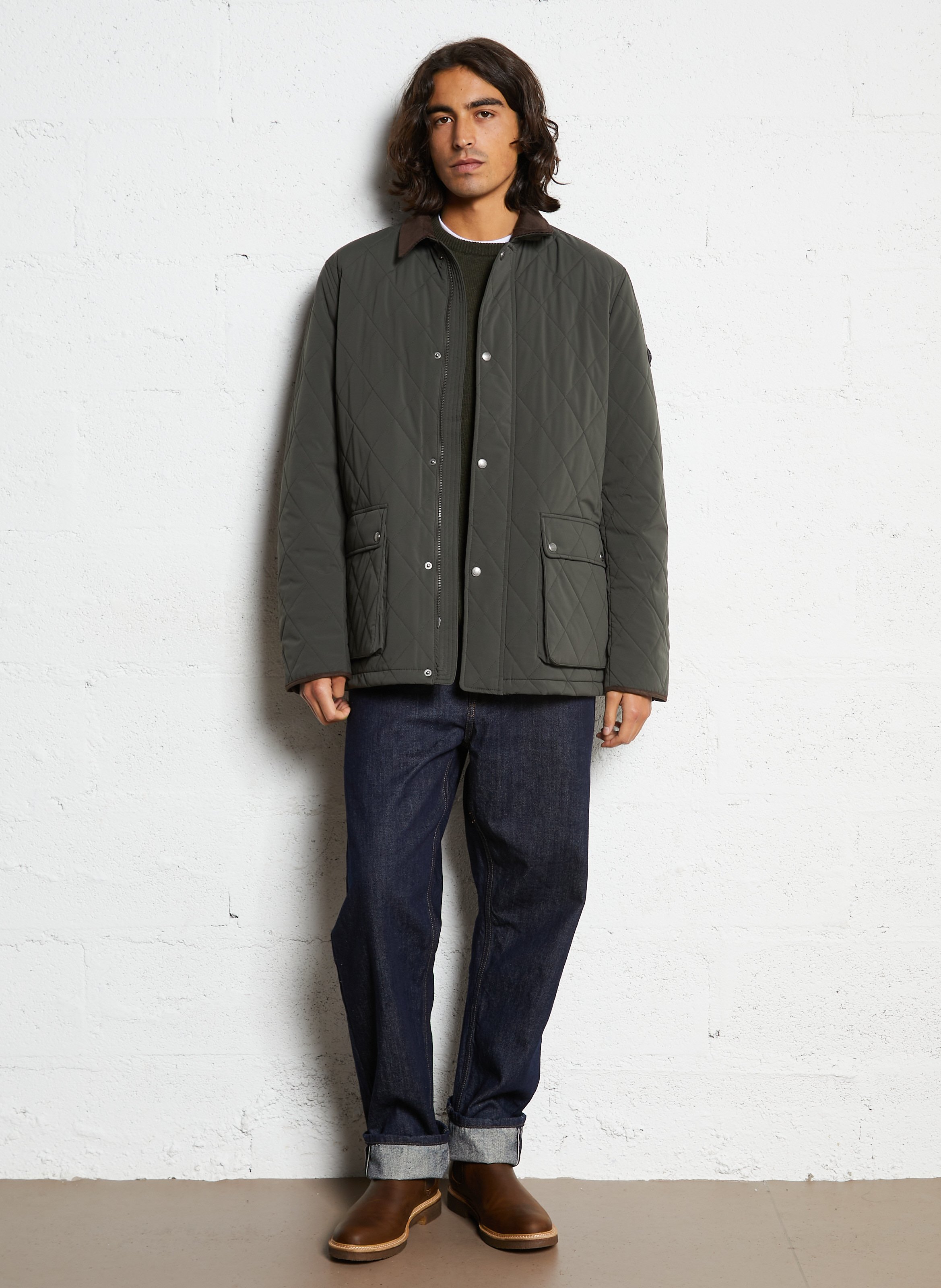 Rechte, wollen trui BARBOUR Kaki