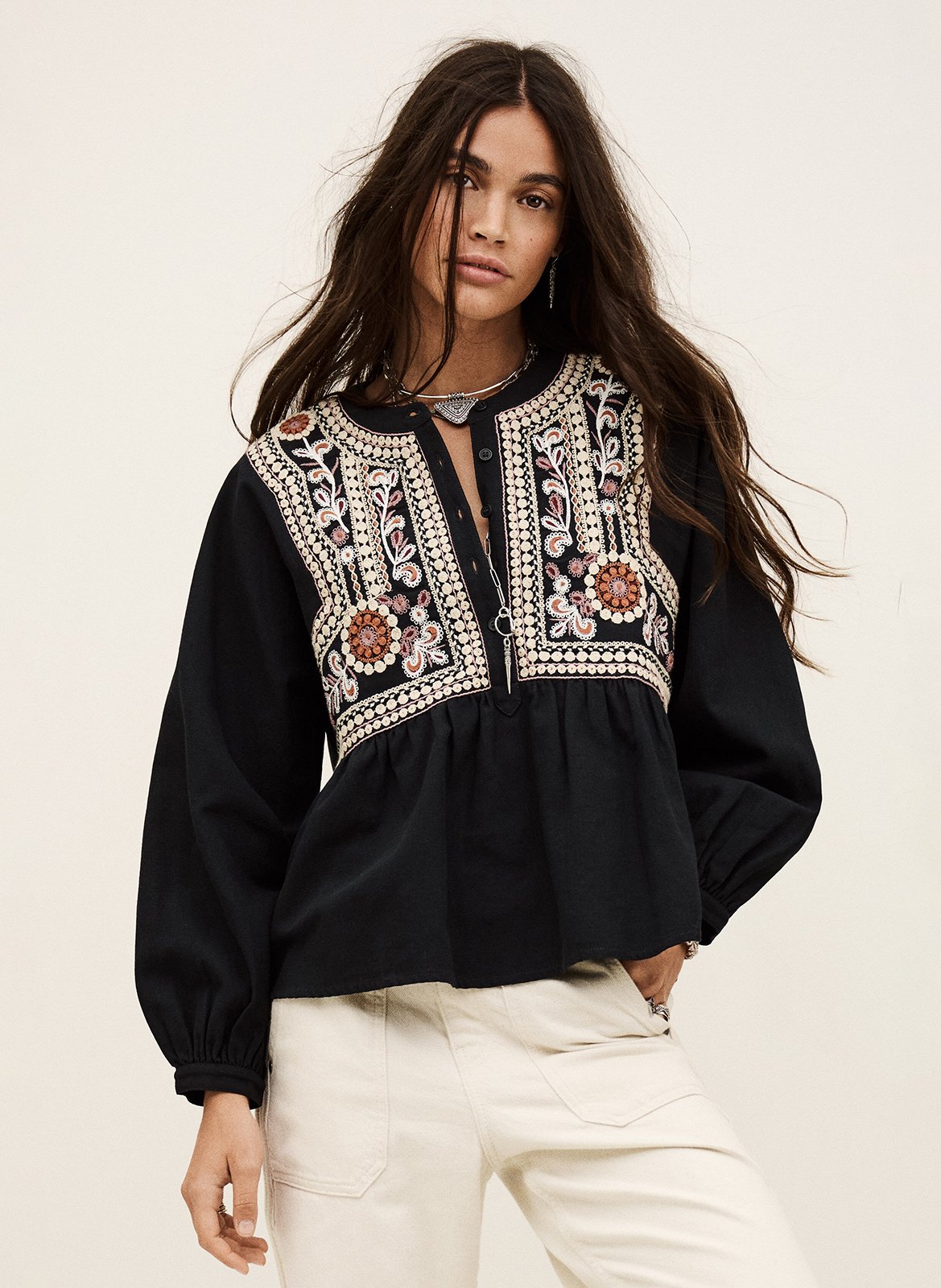 Rechte top met ronde hals van katoen BA&SH