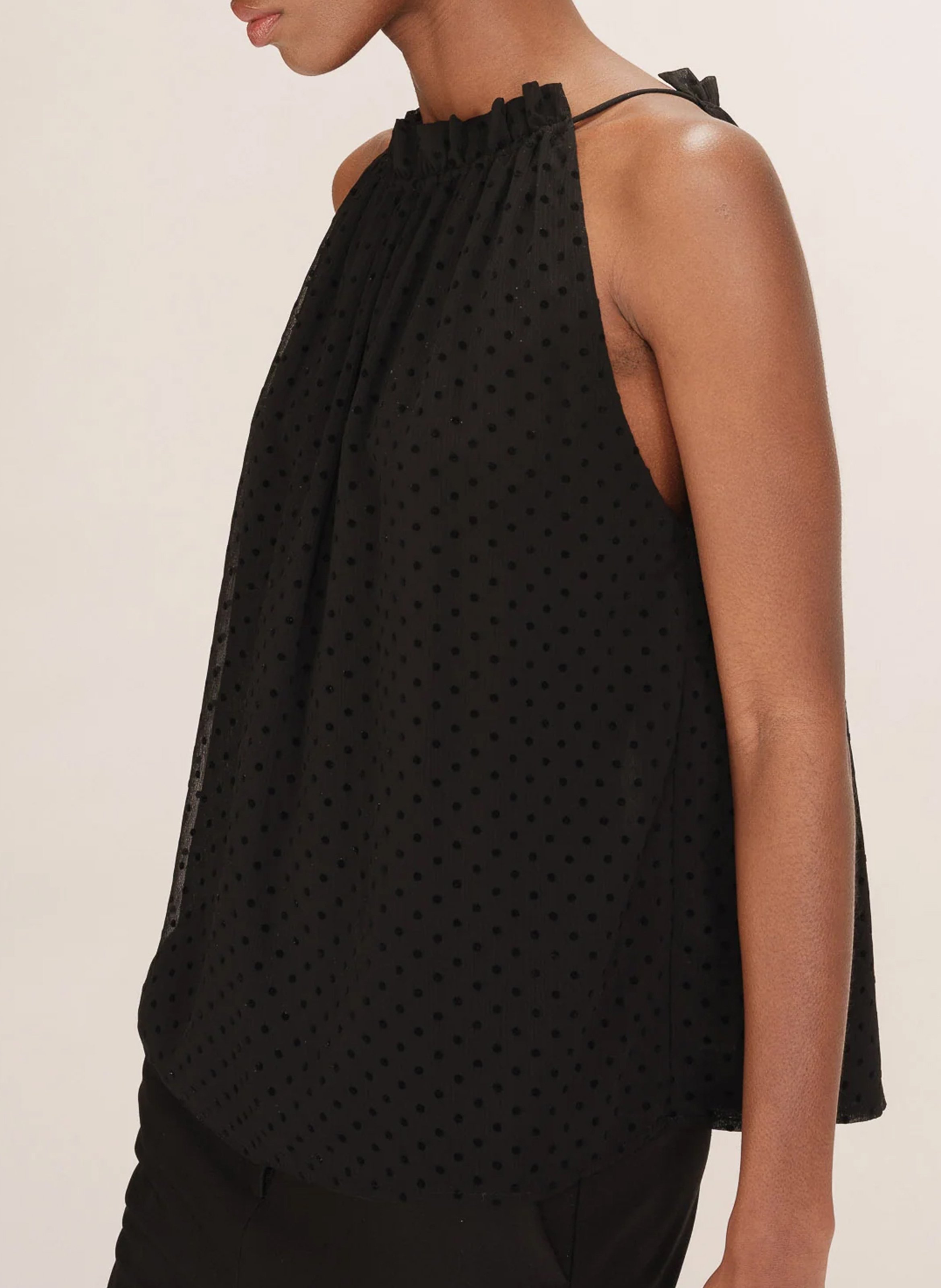 Top col rond  GRACE ET MILA Noir