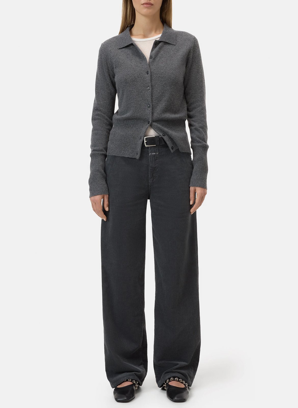 Mid-rise corduroy pants CLOSED Grey