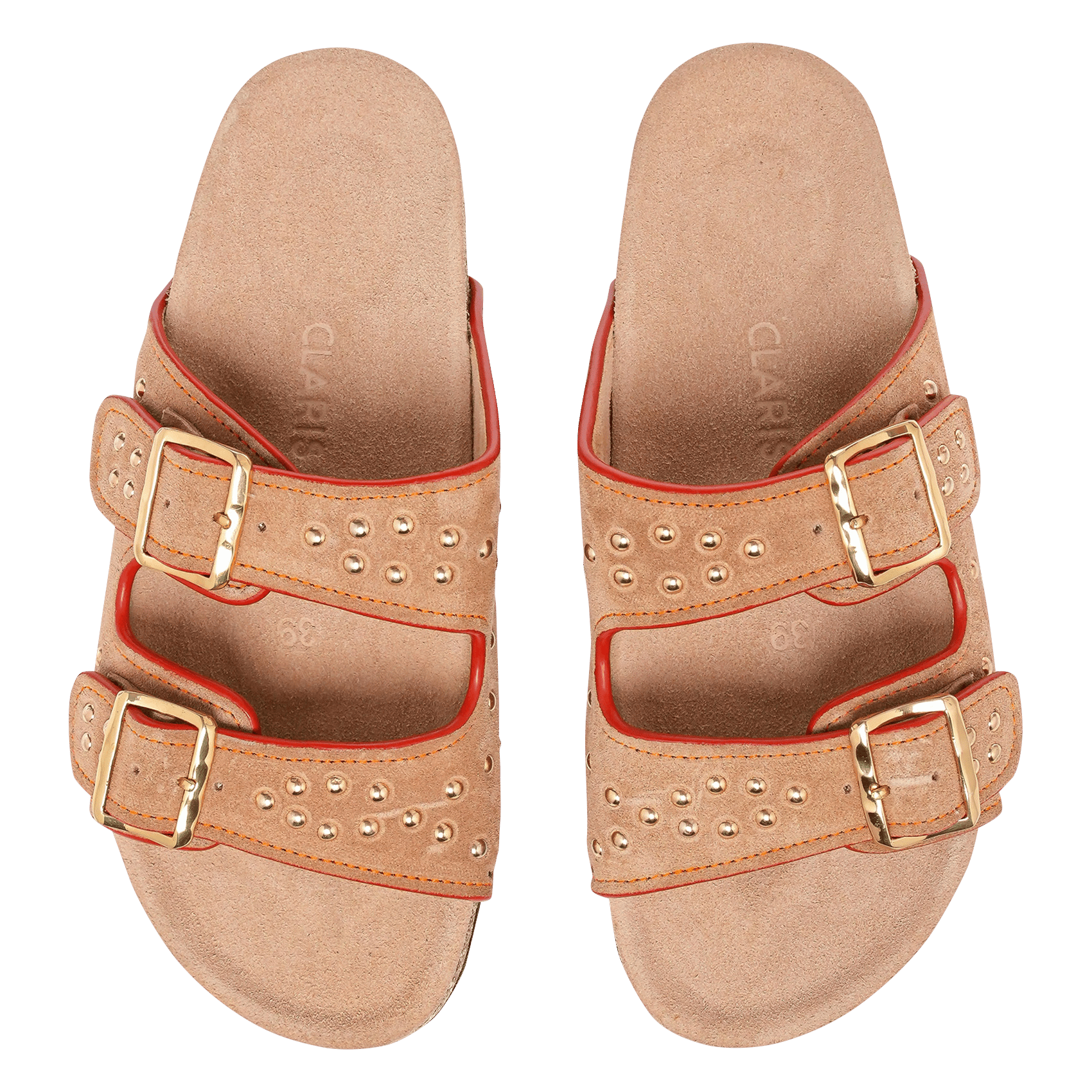 Sandales à brides en cuir suédé CLARIS VIROT Beige