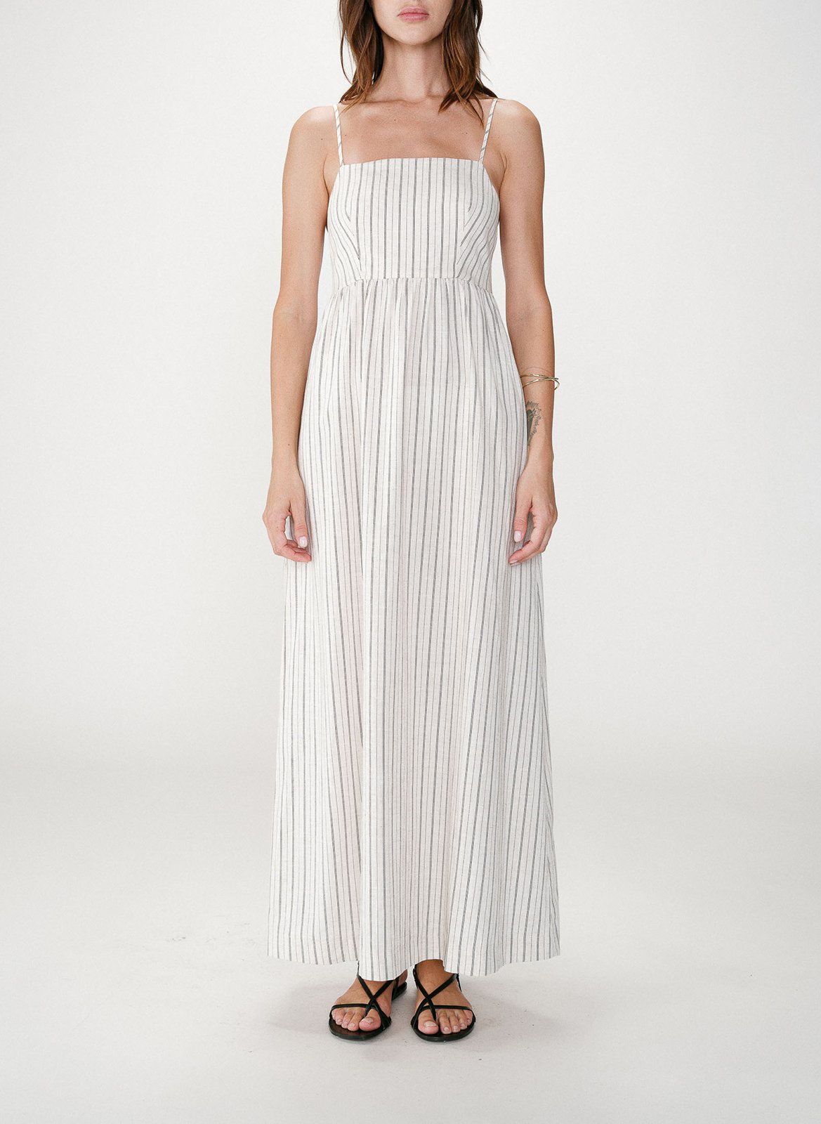 Lange jurk met vierkante hals GRACE ET MILA Beige