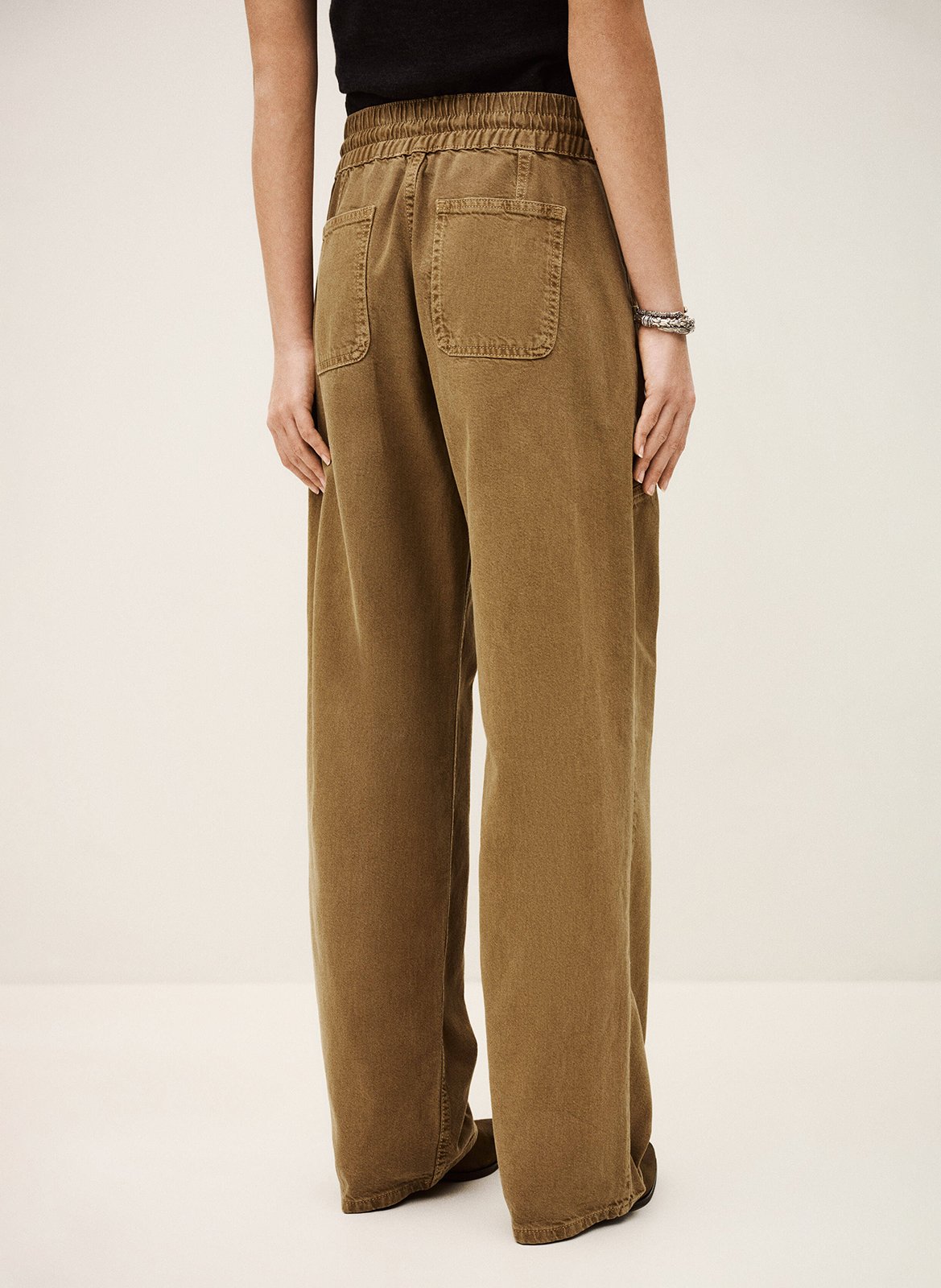 Pantalon droit en coton mélangé BA&SH Marron