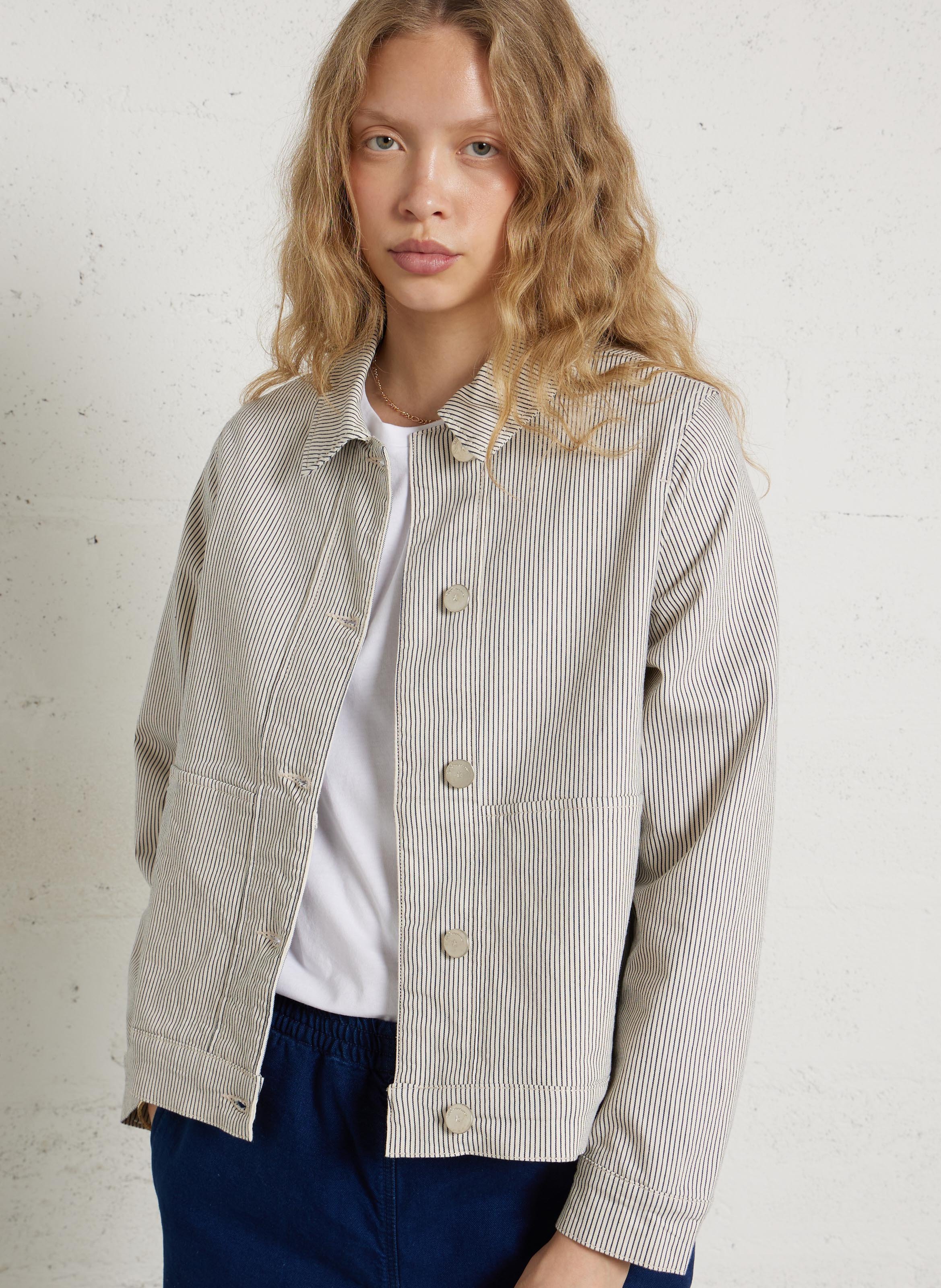 Veste à rayures col classique  SUD EXPRESS Beige