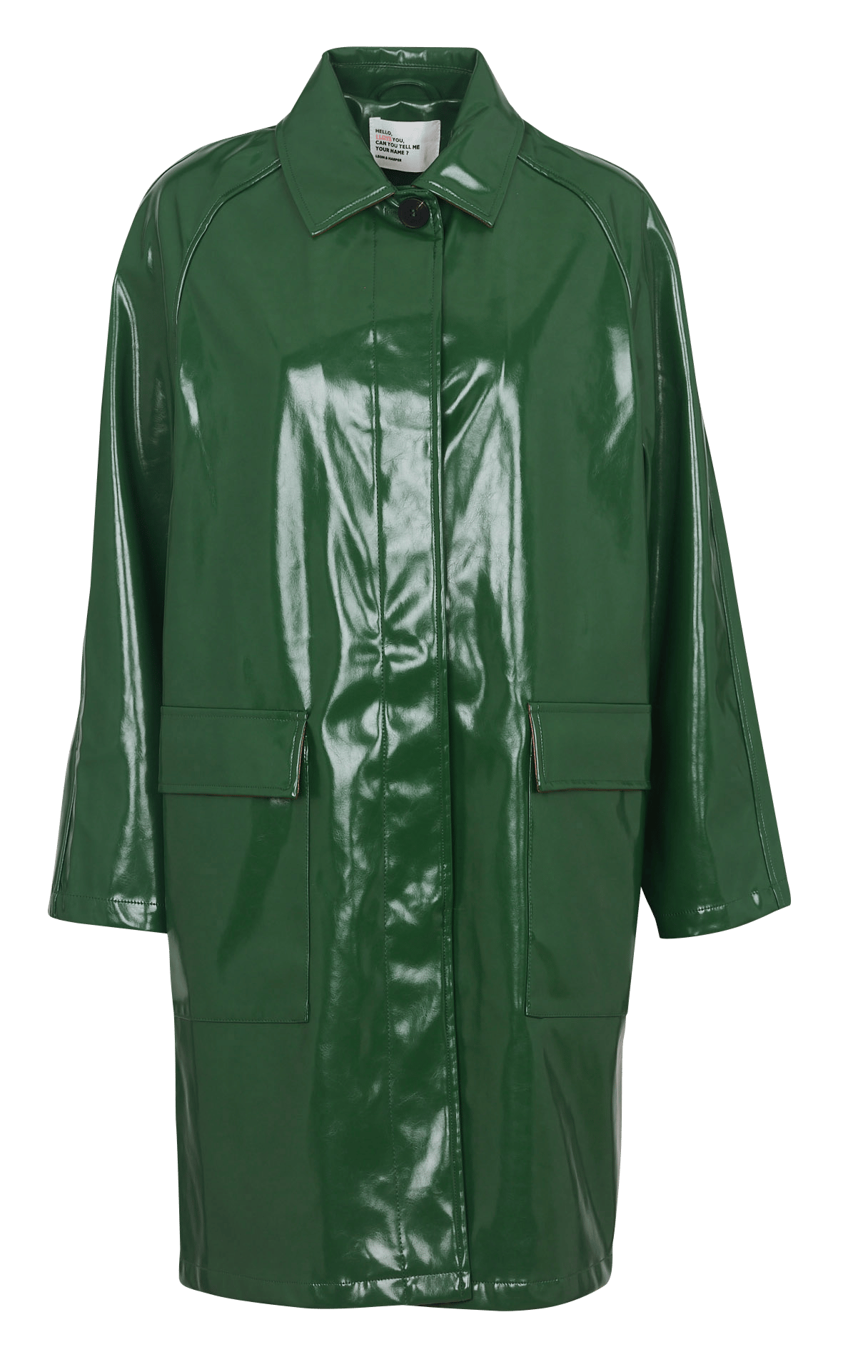 Gloria straight coat with classic collar LEON & HARPER Green