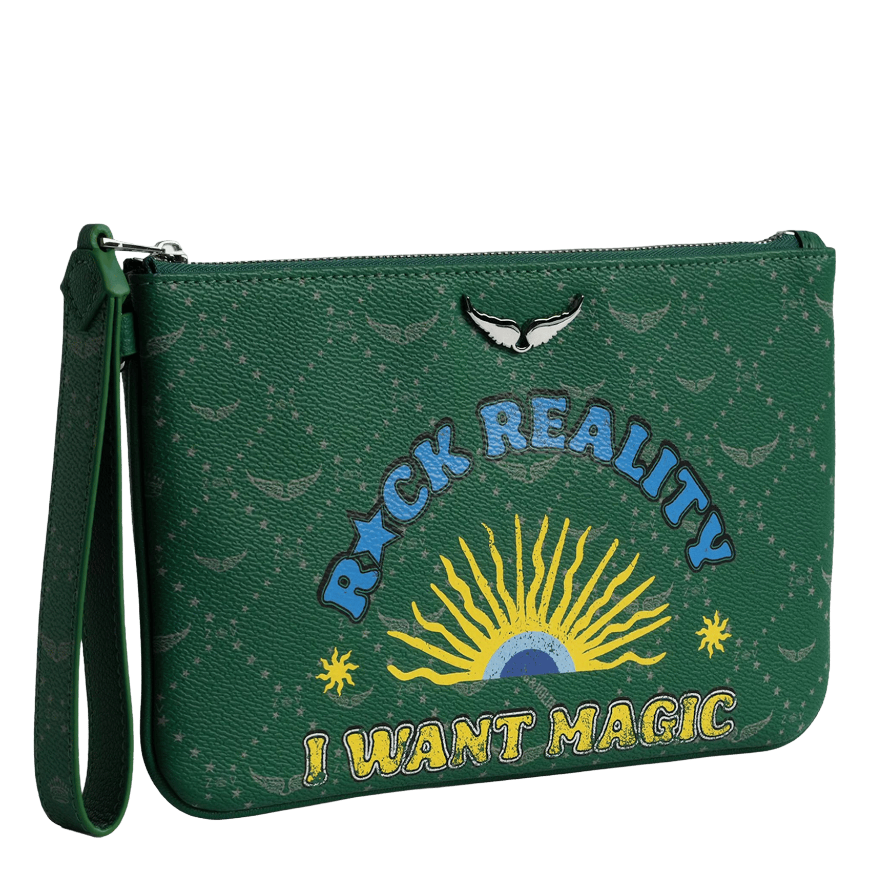 Clutch met grafische print ZADIG&VOLTAIRE Groen