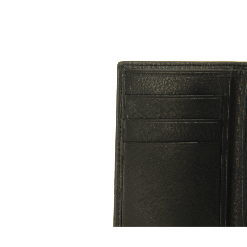 Calfskin leather credit-card holder POURCHET Black