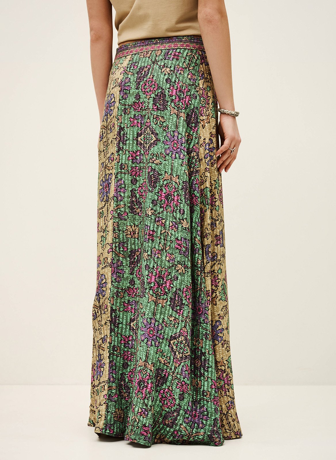 Long flowing printed skirt BA&SH Green
