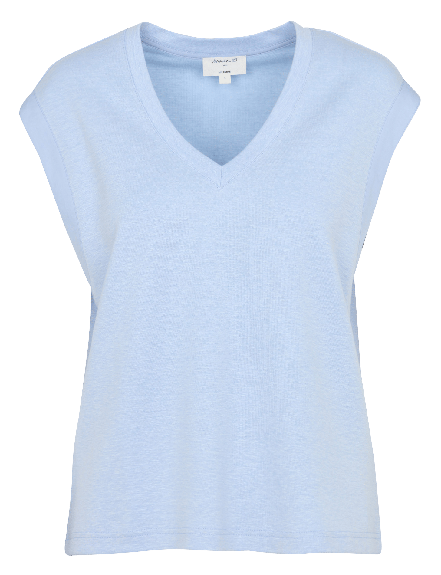 Tee-shirt col V en lin mélangé MAISON 123