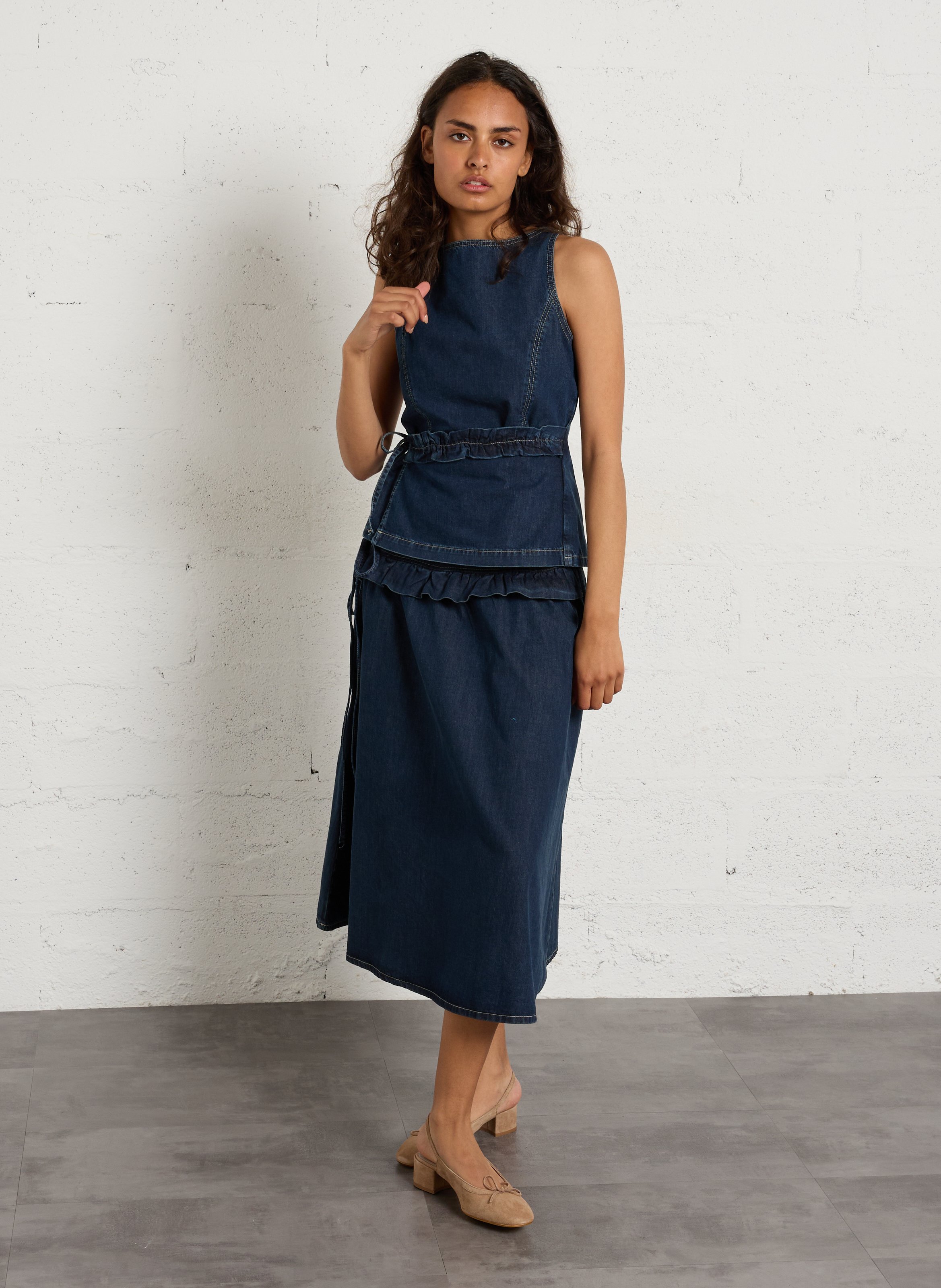 Suede ballet pumps REQINS Brown