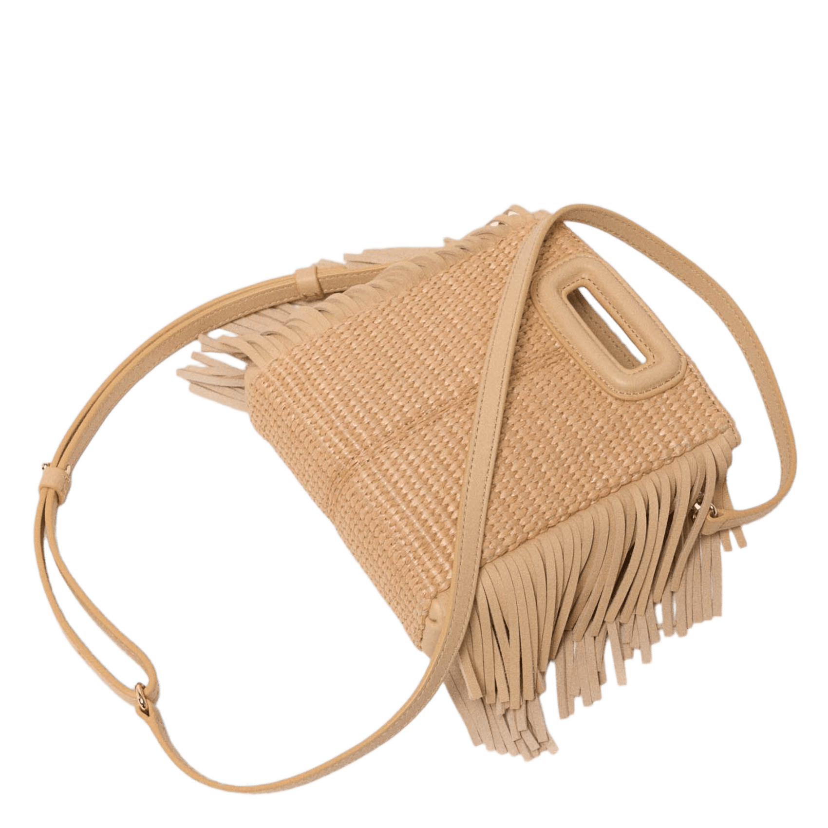Sac bandoulière tressé MAJE Beige