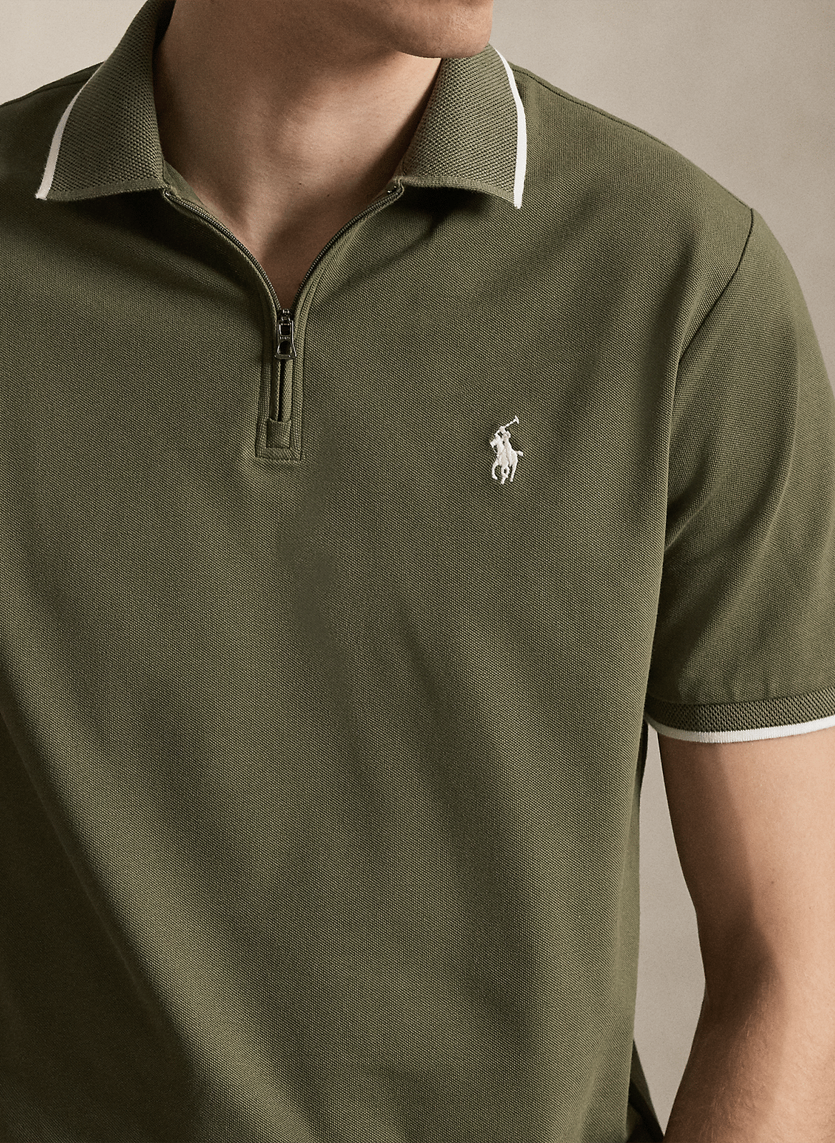 Straight cotton-blend polo shirt POLO RALPH LAUREN Green