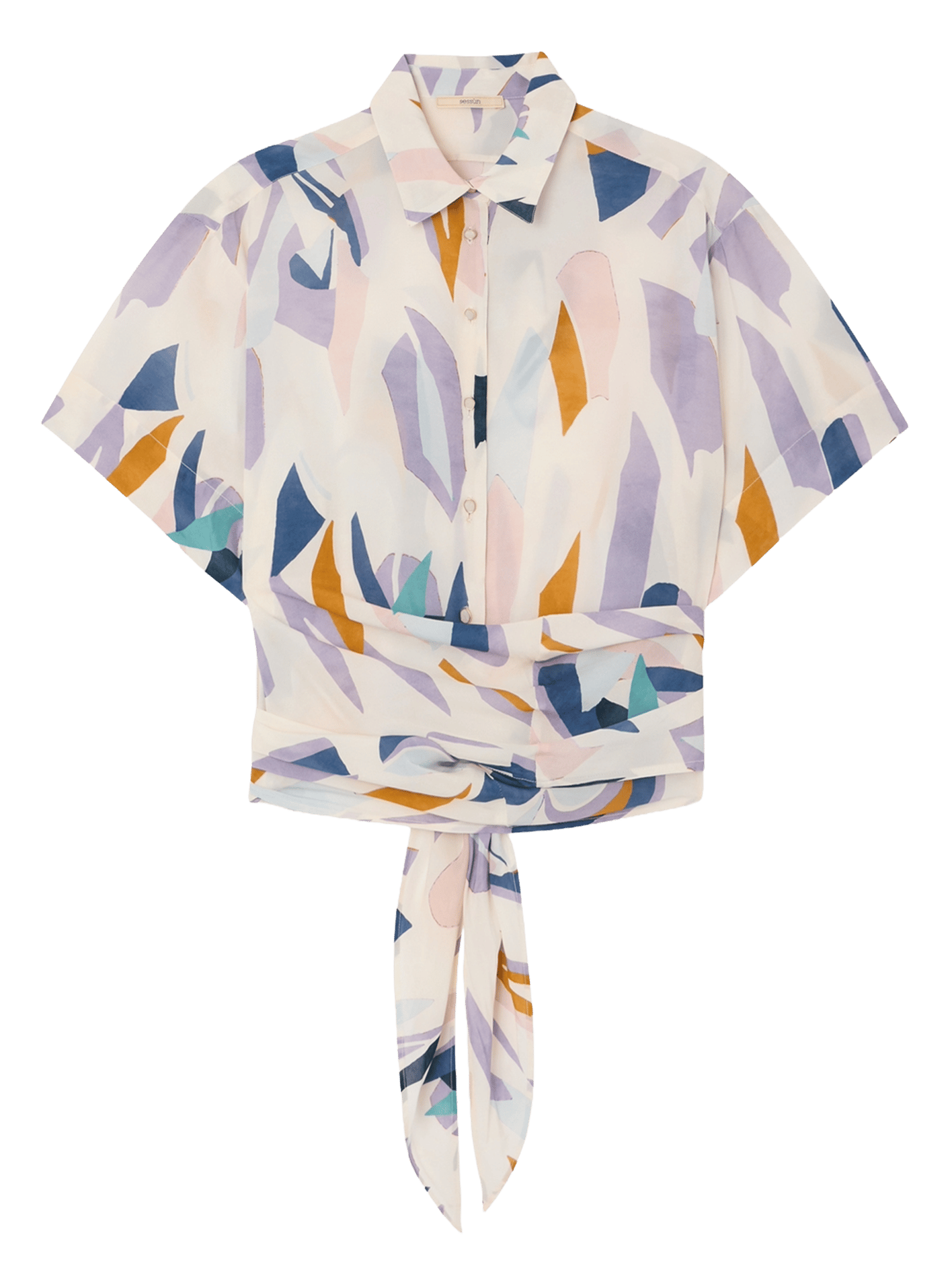 Short-sleeved printed organic cotton shirt SESSUN Multicolored