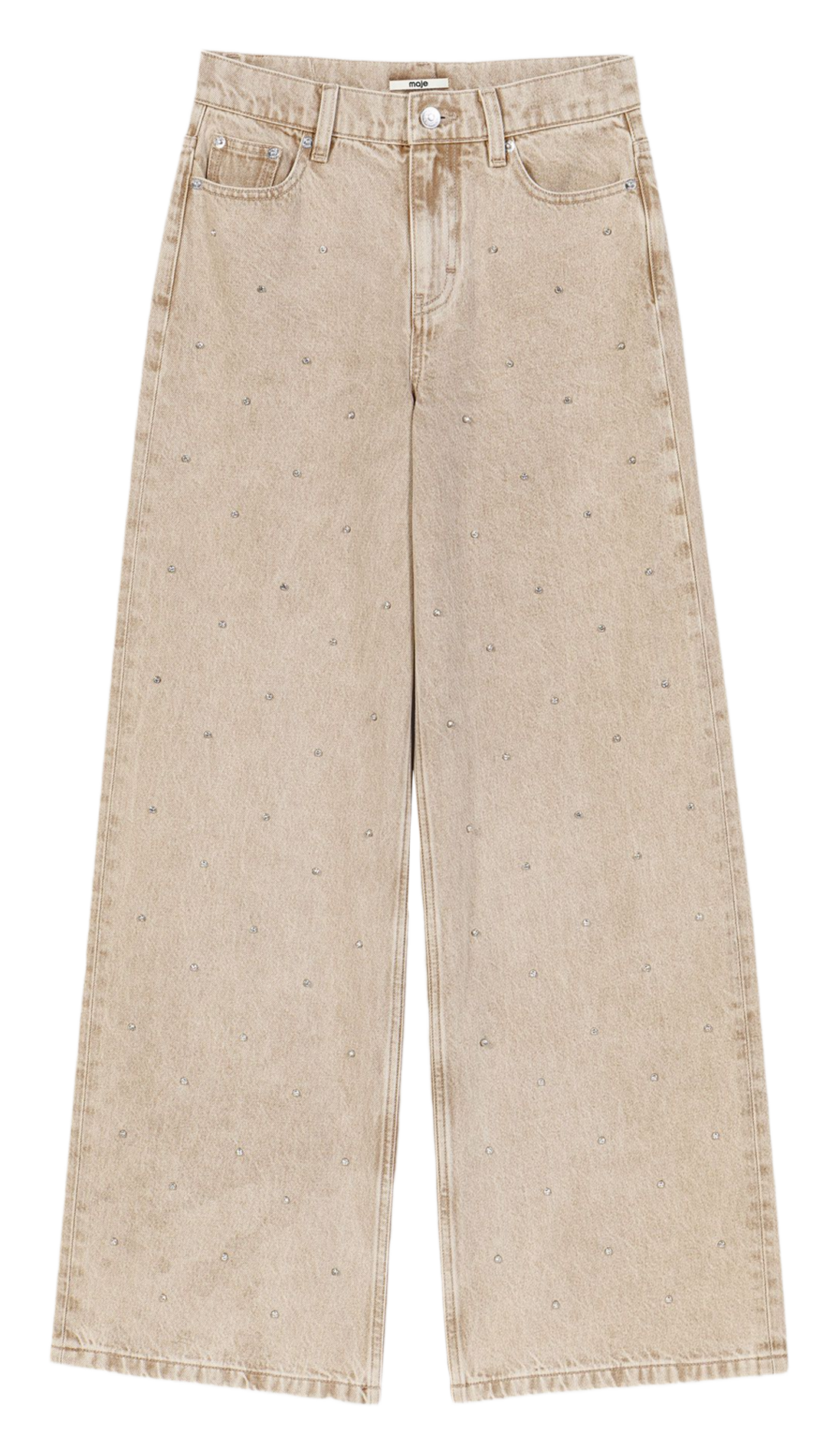 Flared cotton jeans MAJE Beige