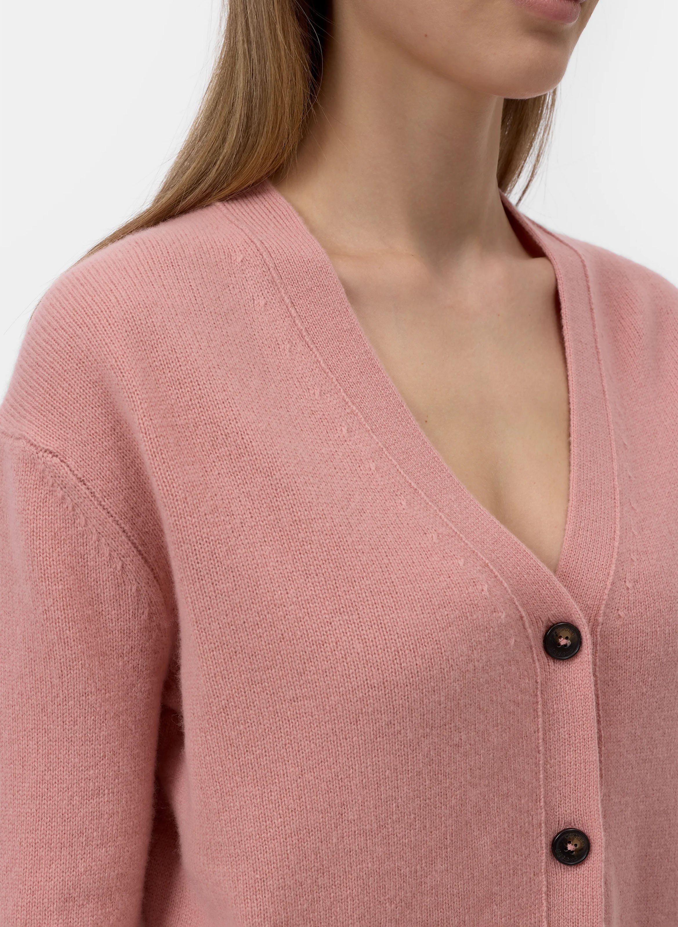 Recht vest met V-hals van wol CLOSED Roze