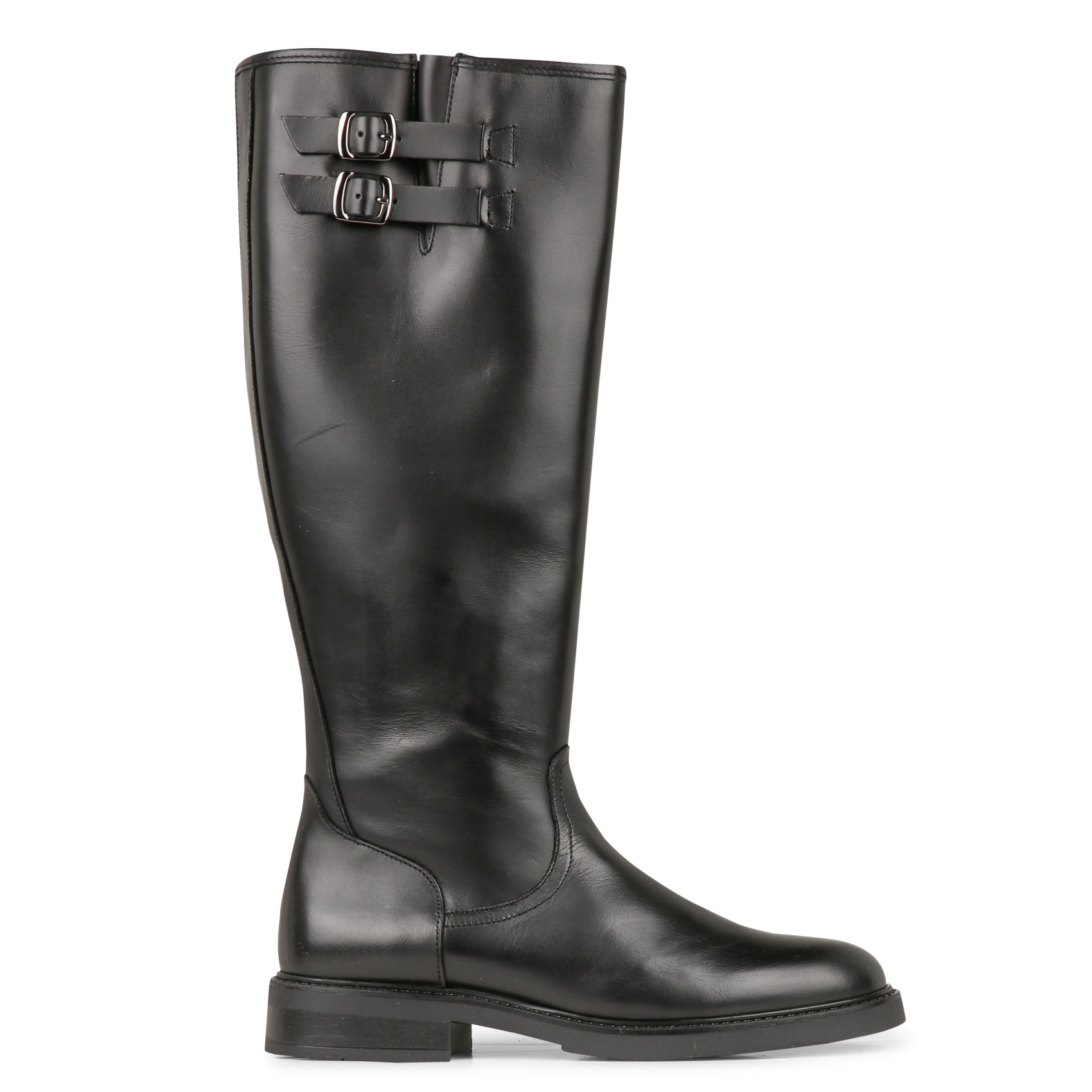 Bottes plates unies en cuir LA FEE MARABOUTEE Noir