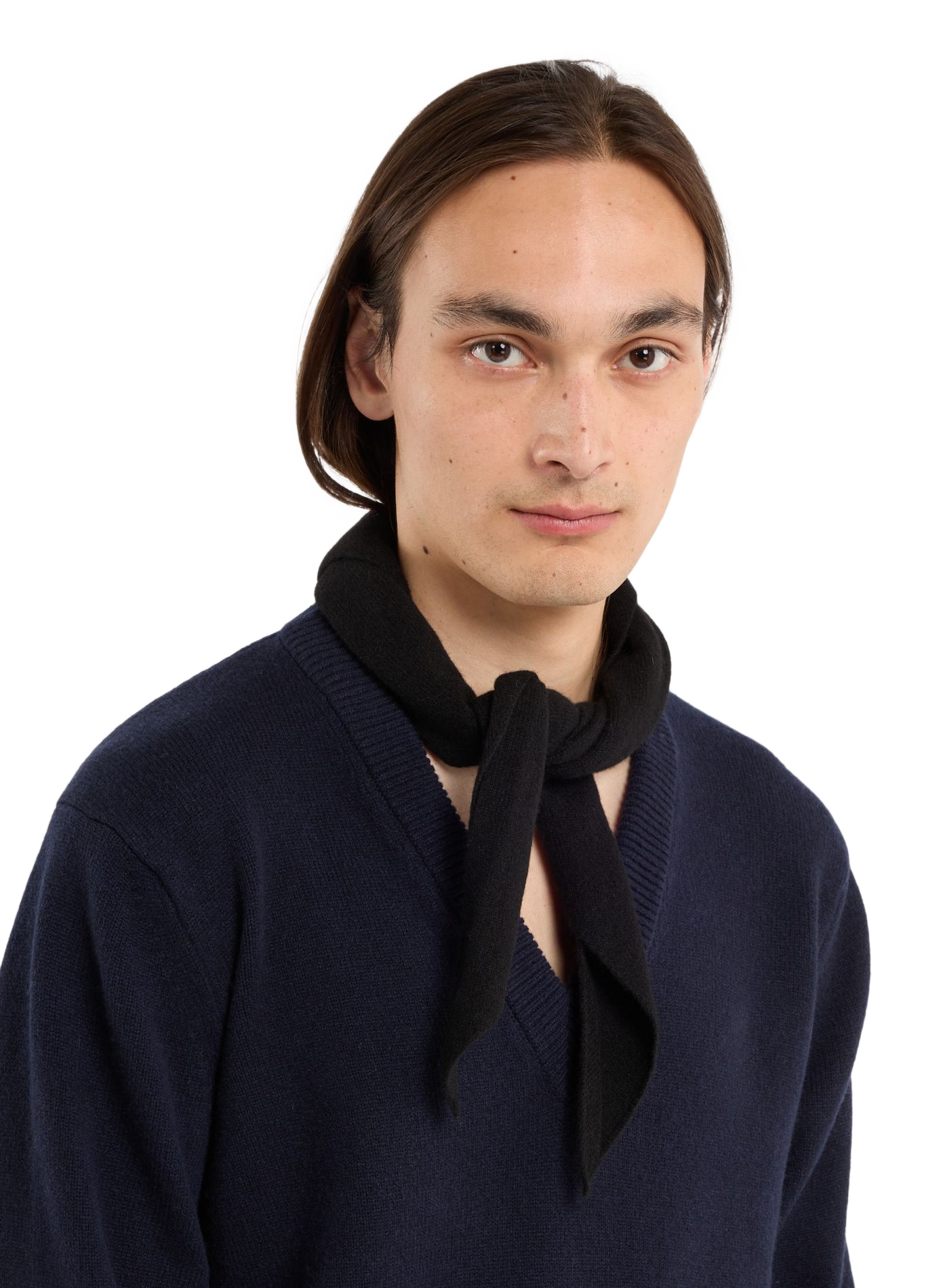 Triangular pointed wool scarf SAISON 1865 Black