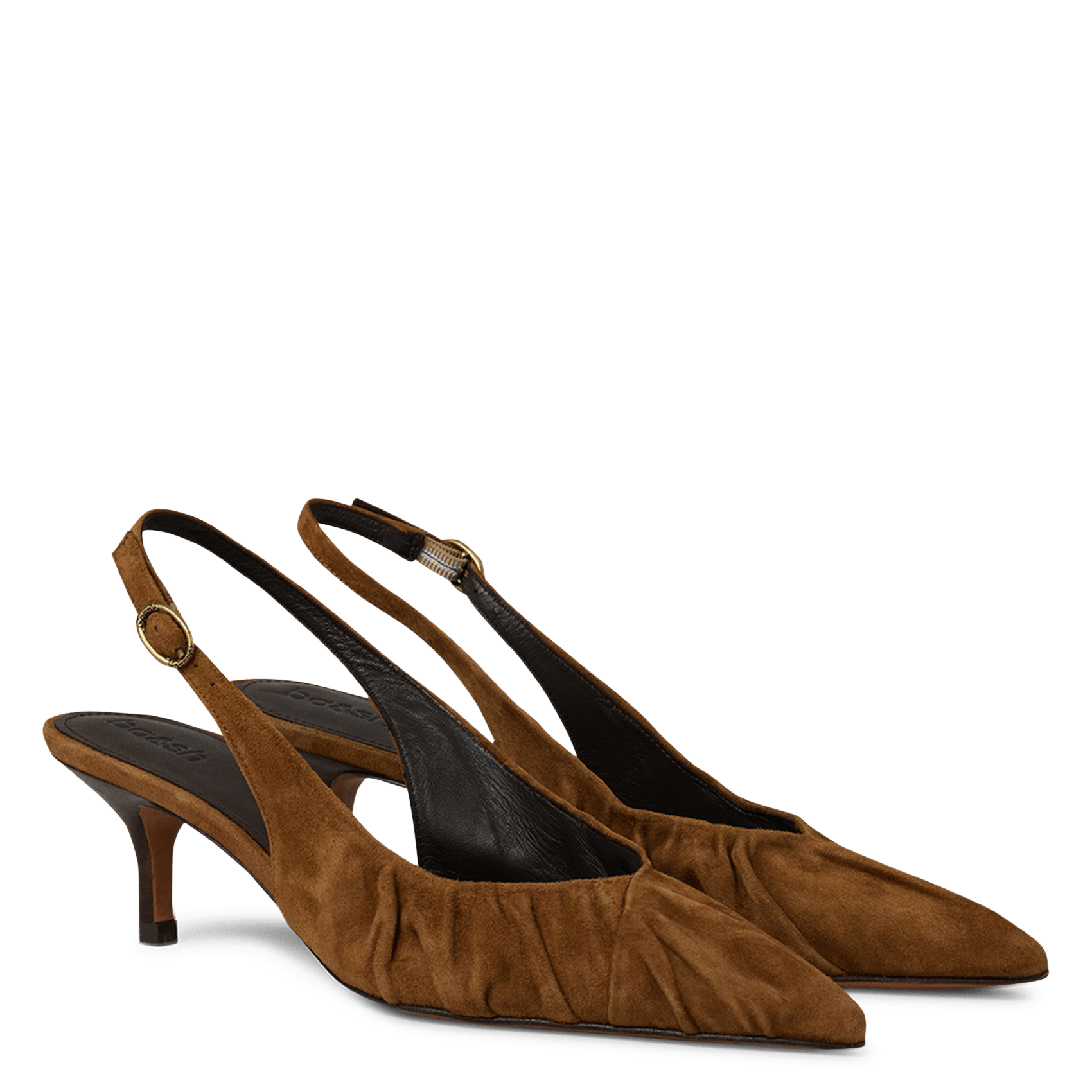 Escarpins en cuir daim plissé BA&SH Marron
