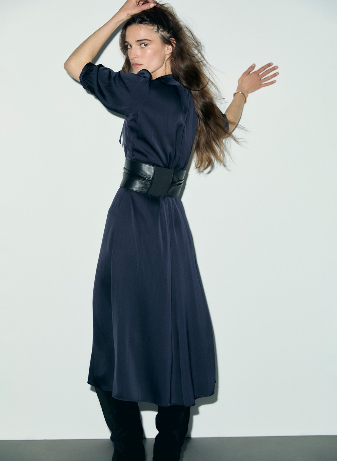 Robe midi cintrée unie GERARD DAREL Bleu