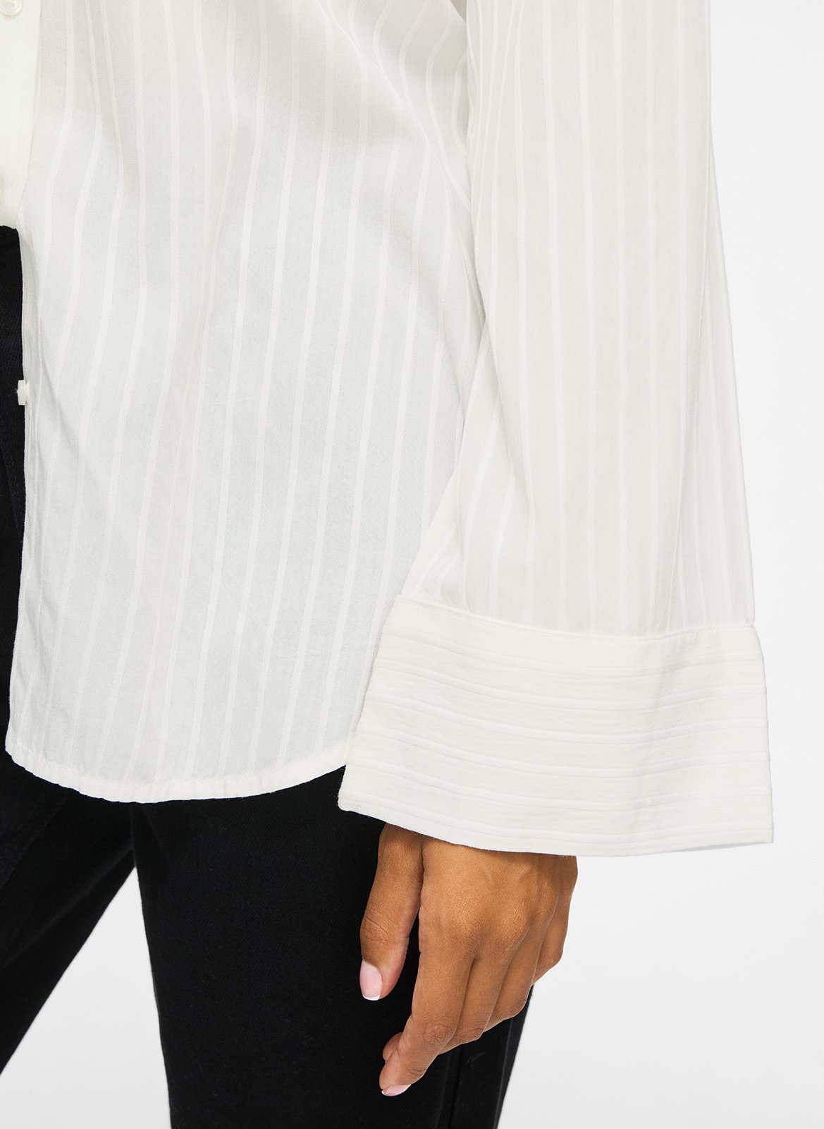 Oversized classic striped shirt VILA Beige