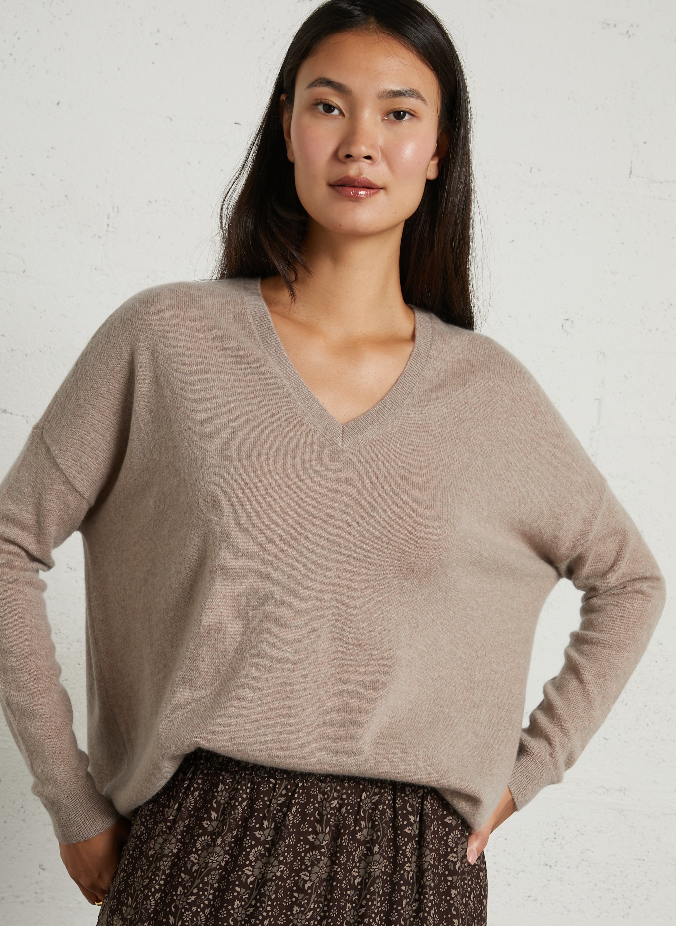 Weit geschnittener Kaschmirpullover SUD EXPRESS Beige