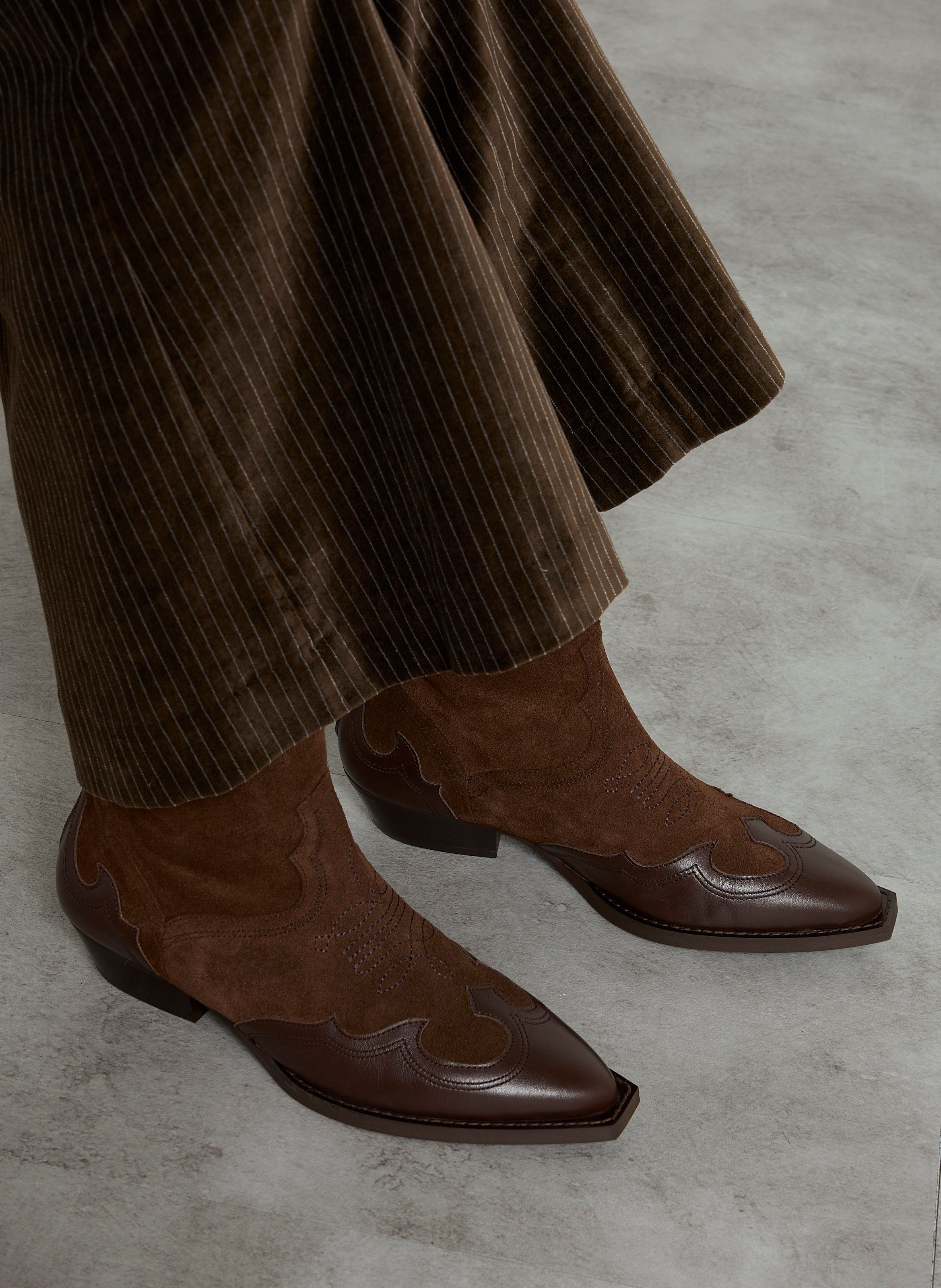 Bottines en cuir SOCQUE PARIS Marron