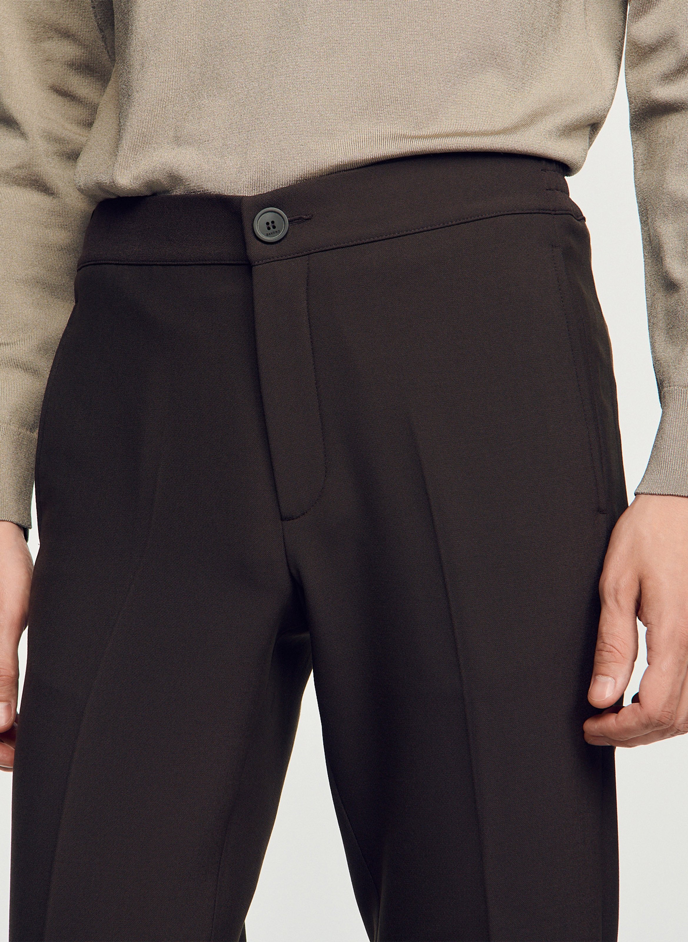 Pantalon droit  SANDRO Marron
