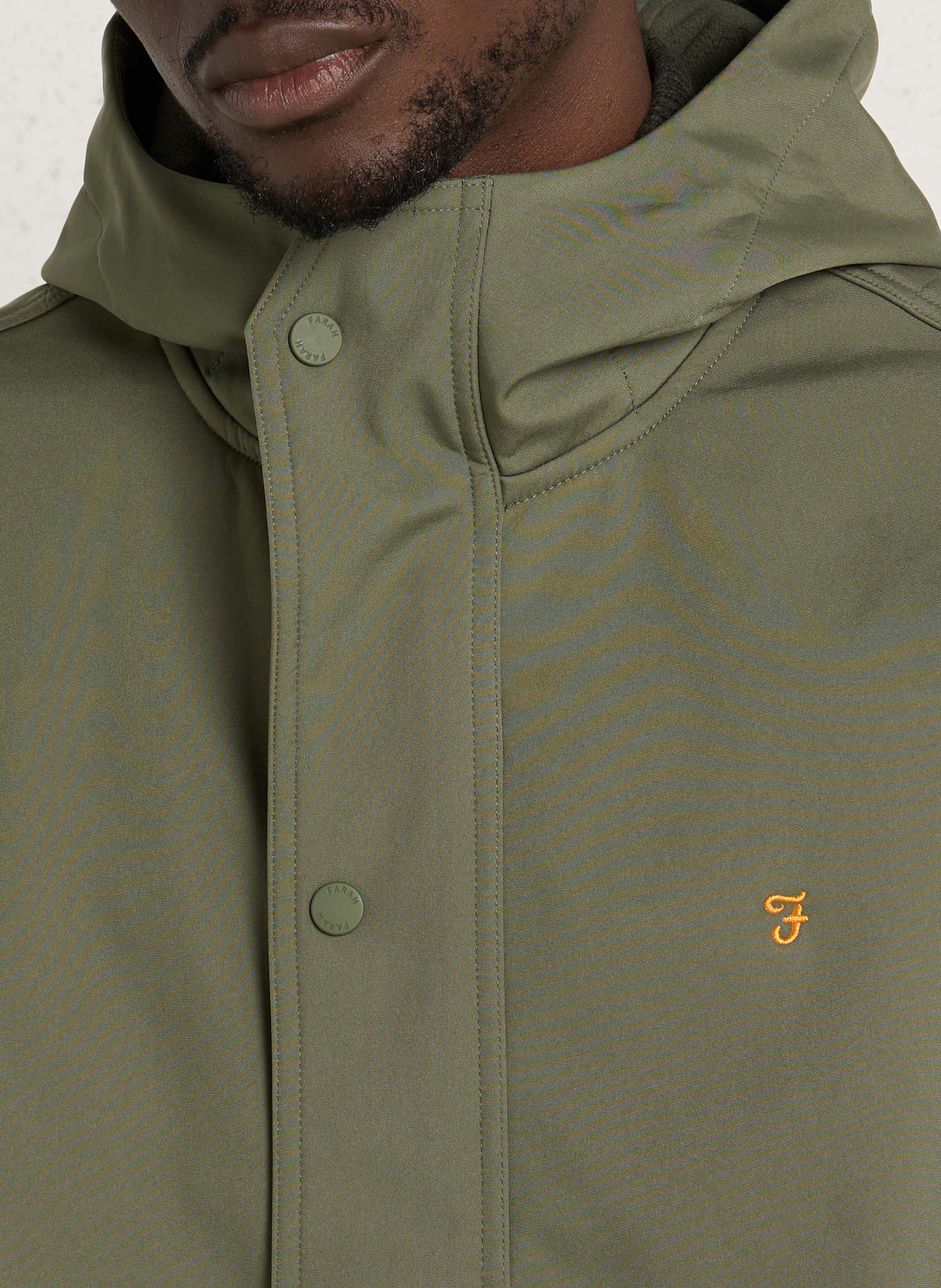 Veste droite col montant à capuche FARAH Vert