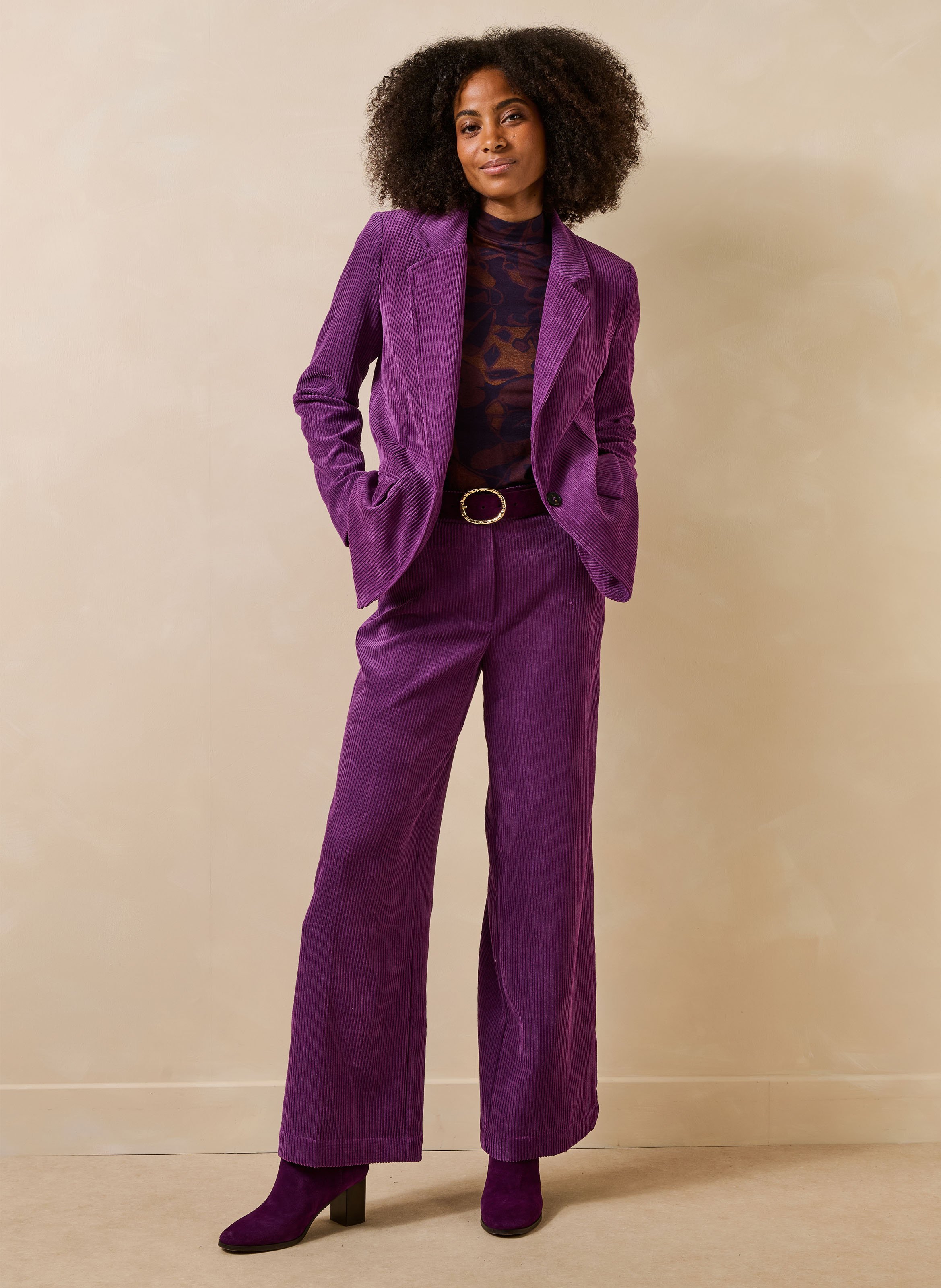 Gerade geschnittener Cordblazer LA FEE MARABOUTEE Violett