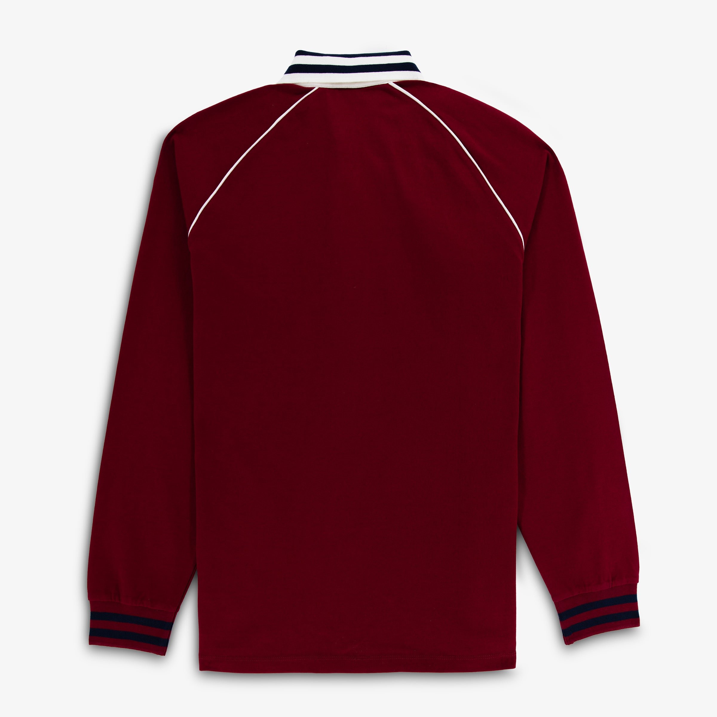 Long-sleeved cotton rugby shirt SERGE BLANCO Red