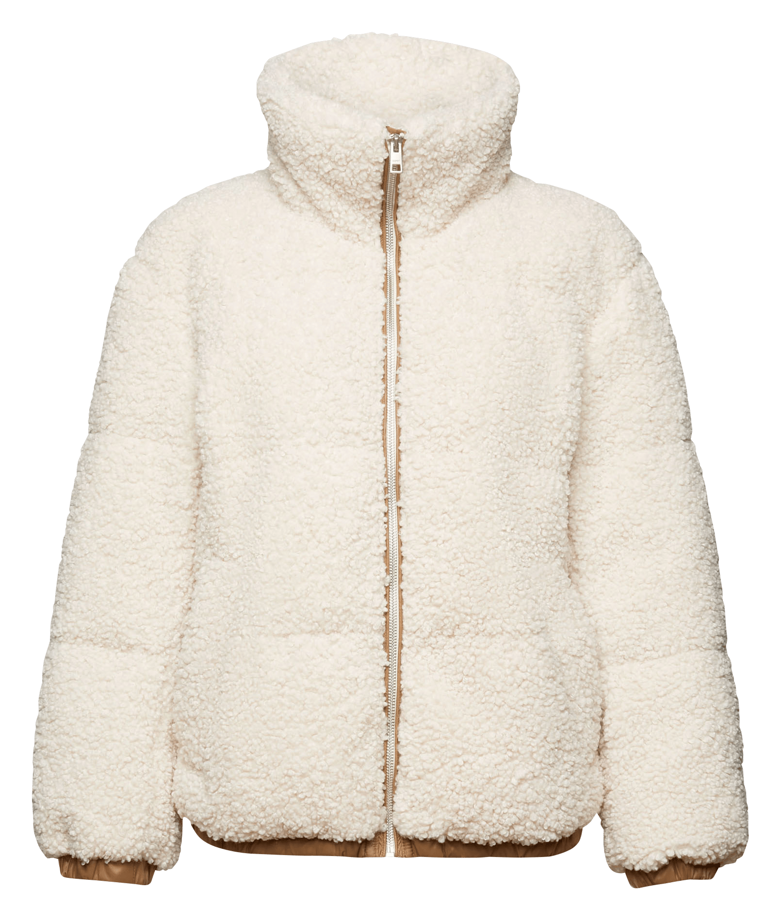 Over-sized Sherpa Jacket With High Neck Cream Beige 2 Esprit - Women |  Place des Tendances