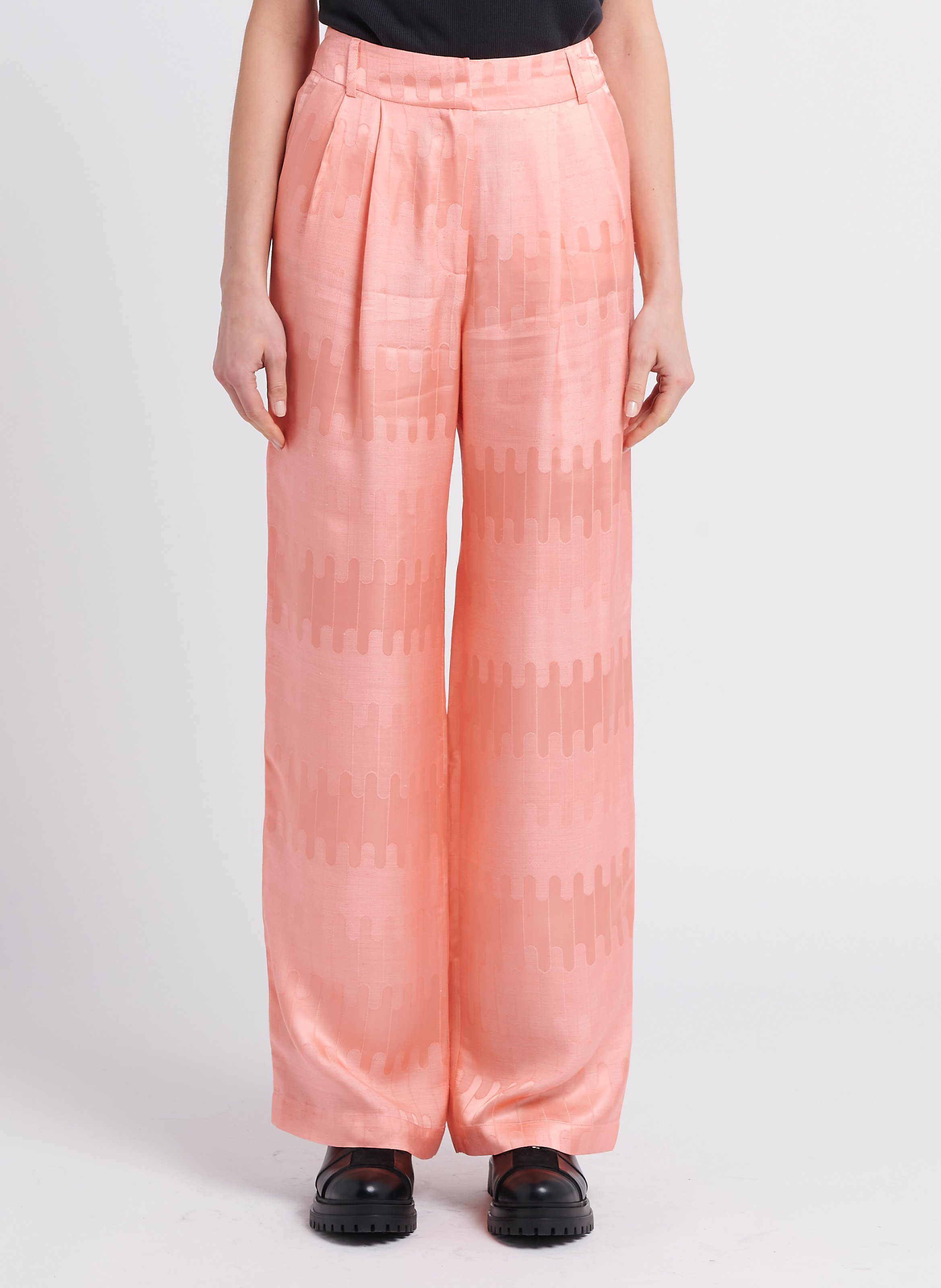High-waist wide-leg printed pants HEIMSTONE Orange