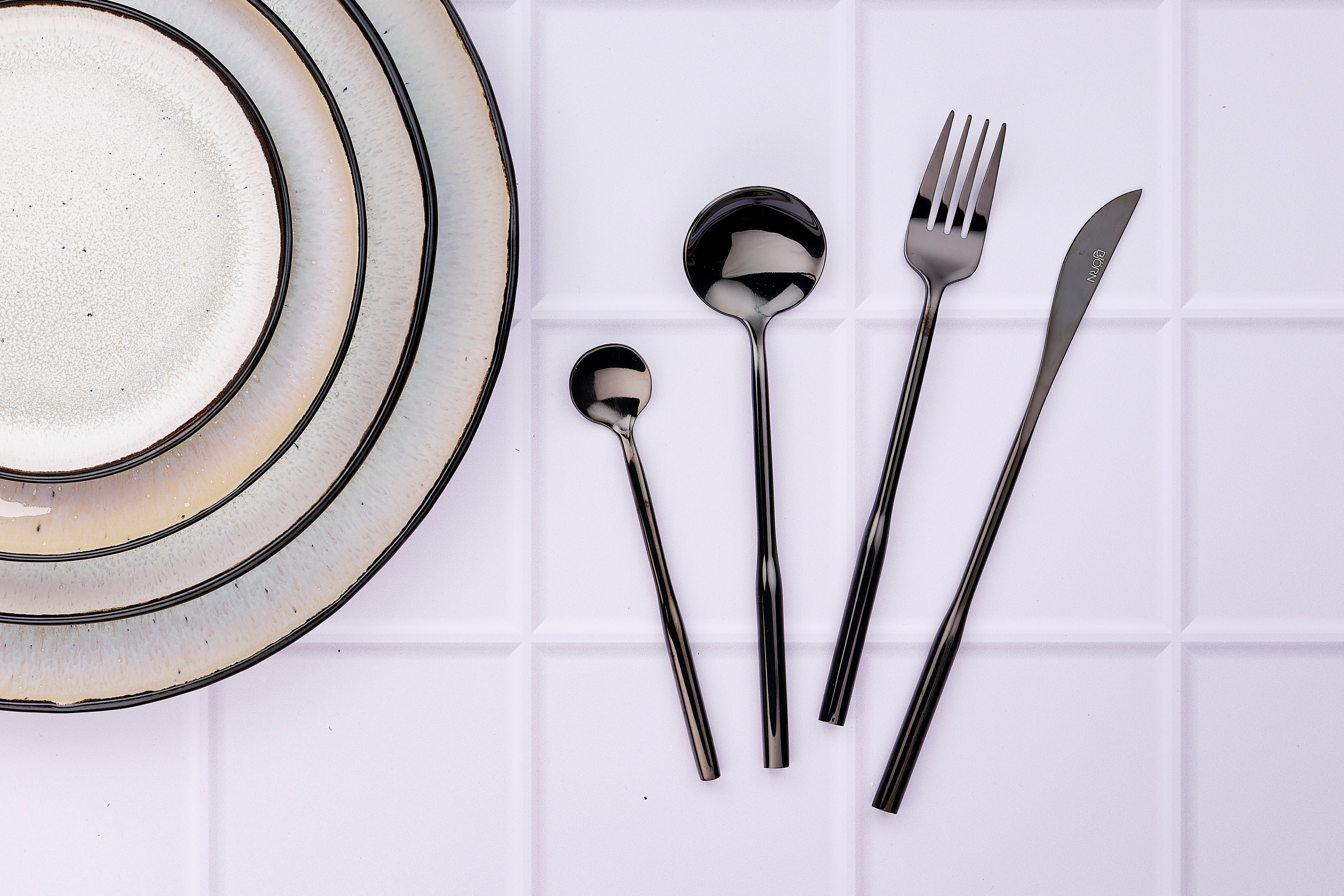 Abel - black set of 6 teaspoons BJORN Black