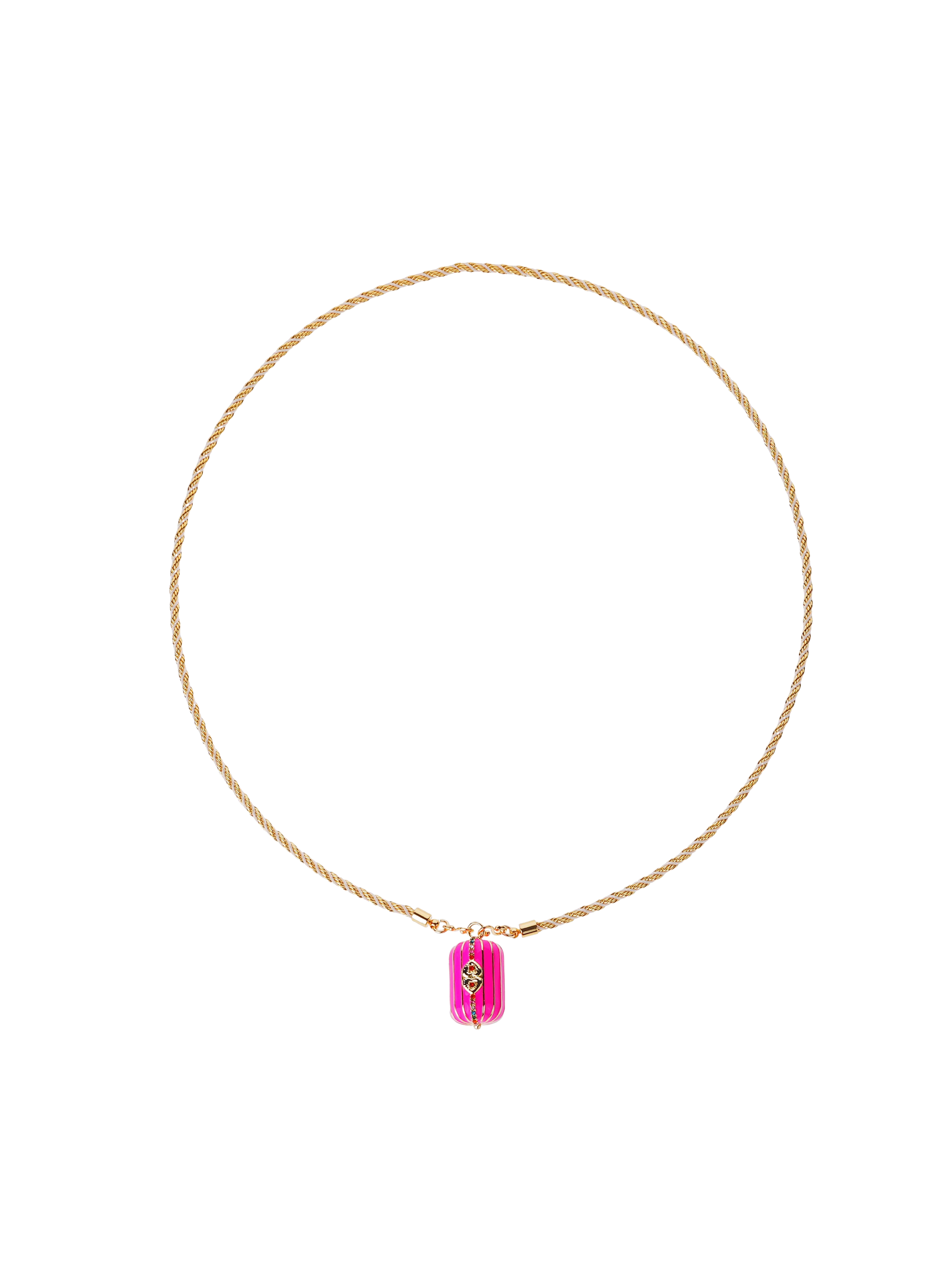 Long cord necklace with central charm HIPANEMA Pink