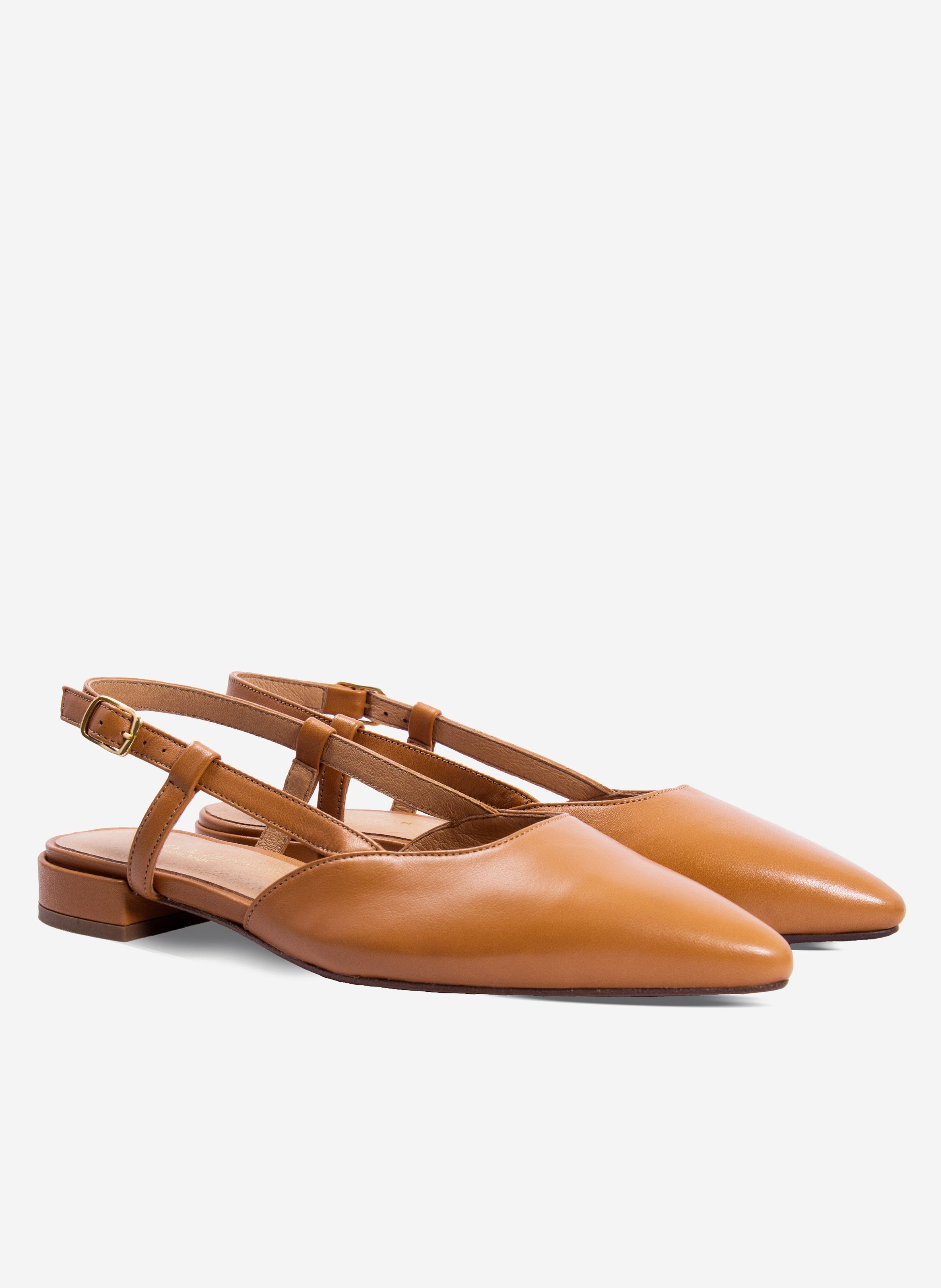 Elise leather slingback JULES & JENN Brown