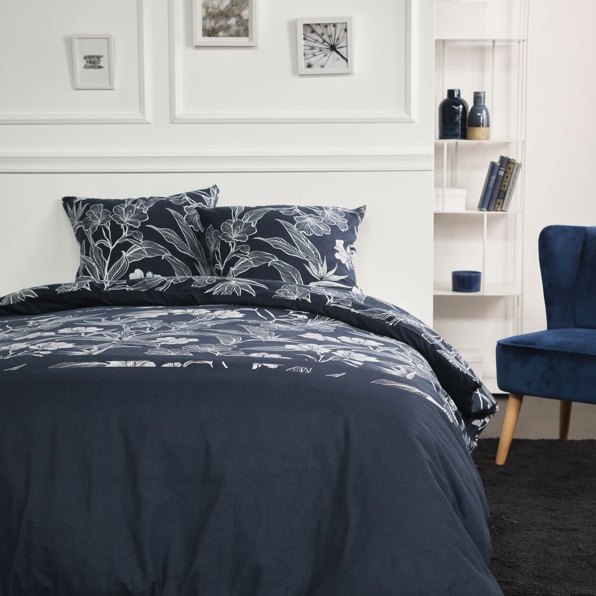 Printed cotton bed set TODAY LINGE DE MAISON Blue