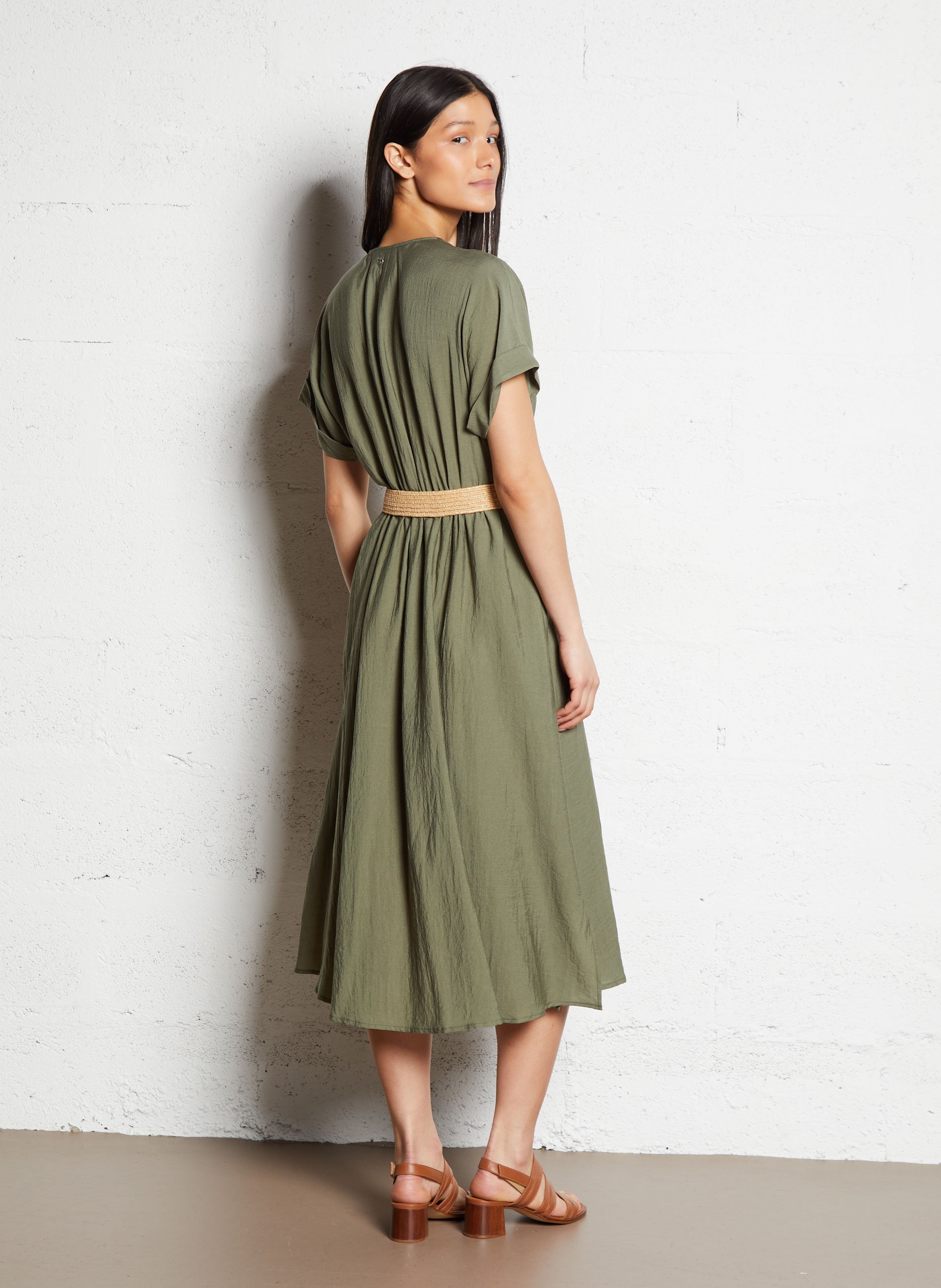 Kurzkleid mit V-Ausschnitt PLEASE Grun