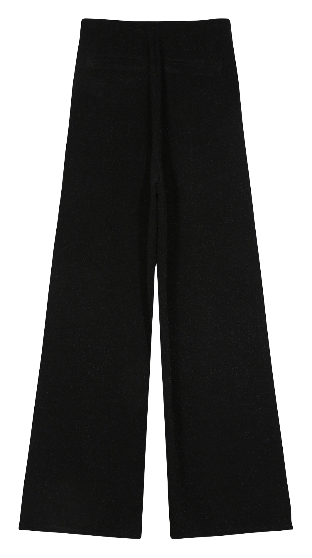 Solid straight pants with elastic waist GRACE ET MILA Black