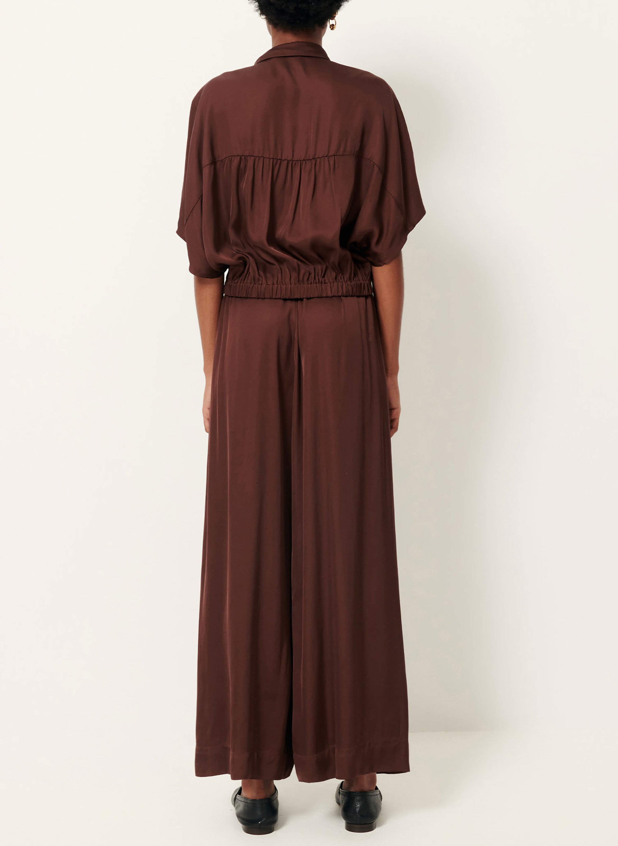 Fluid high-waisted wide-leg pants SESSUN Brown