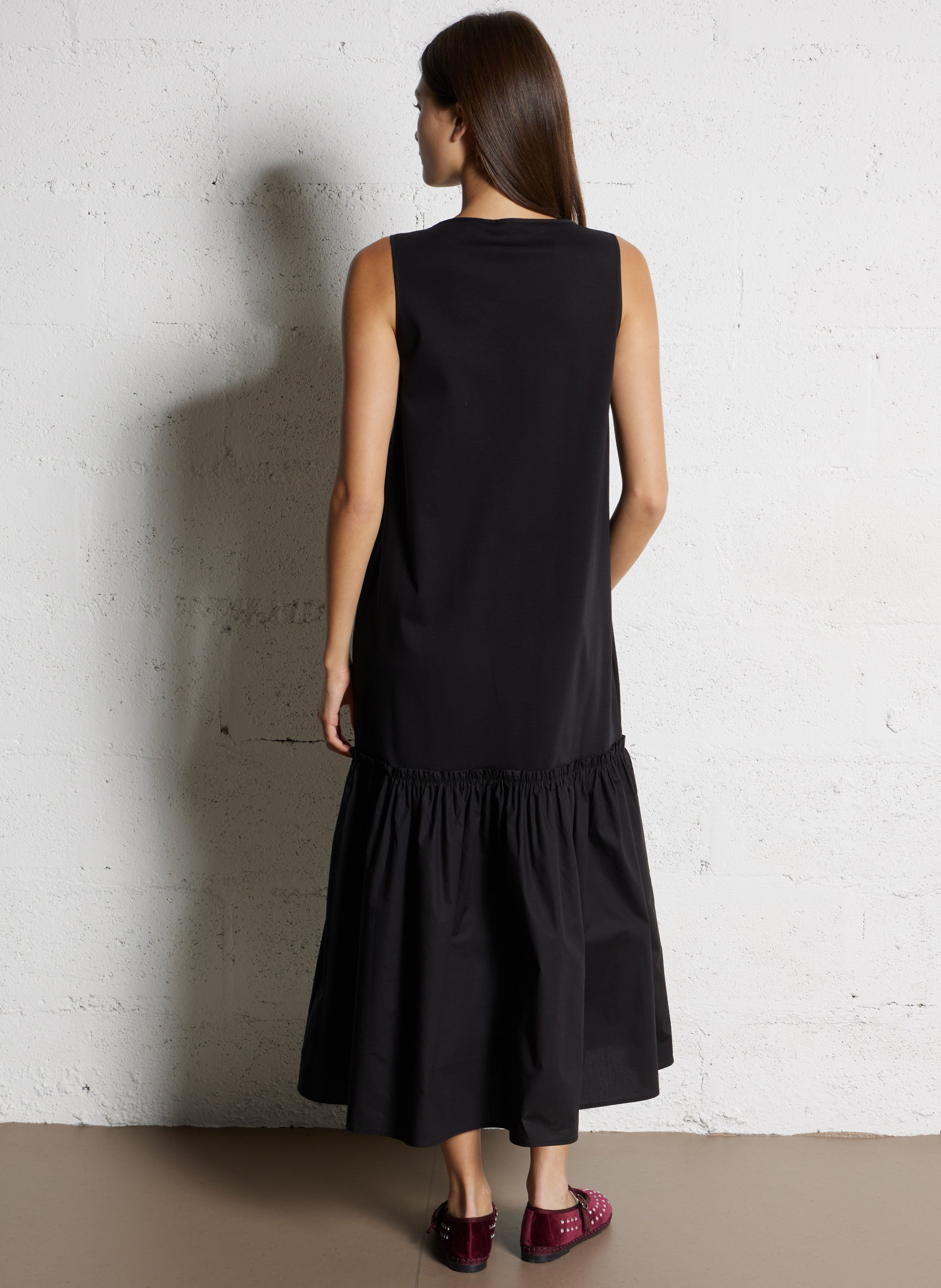 Long A-line cotton dress MAX MARA WEEK END Black