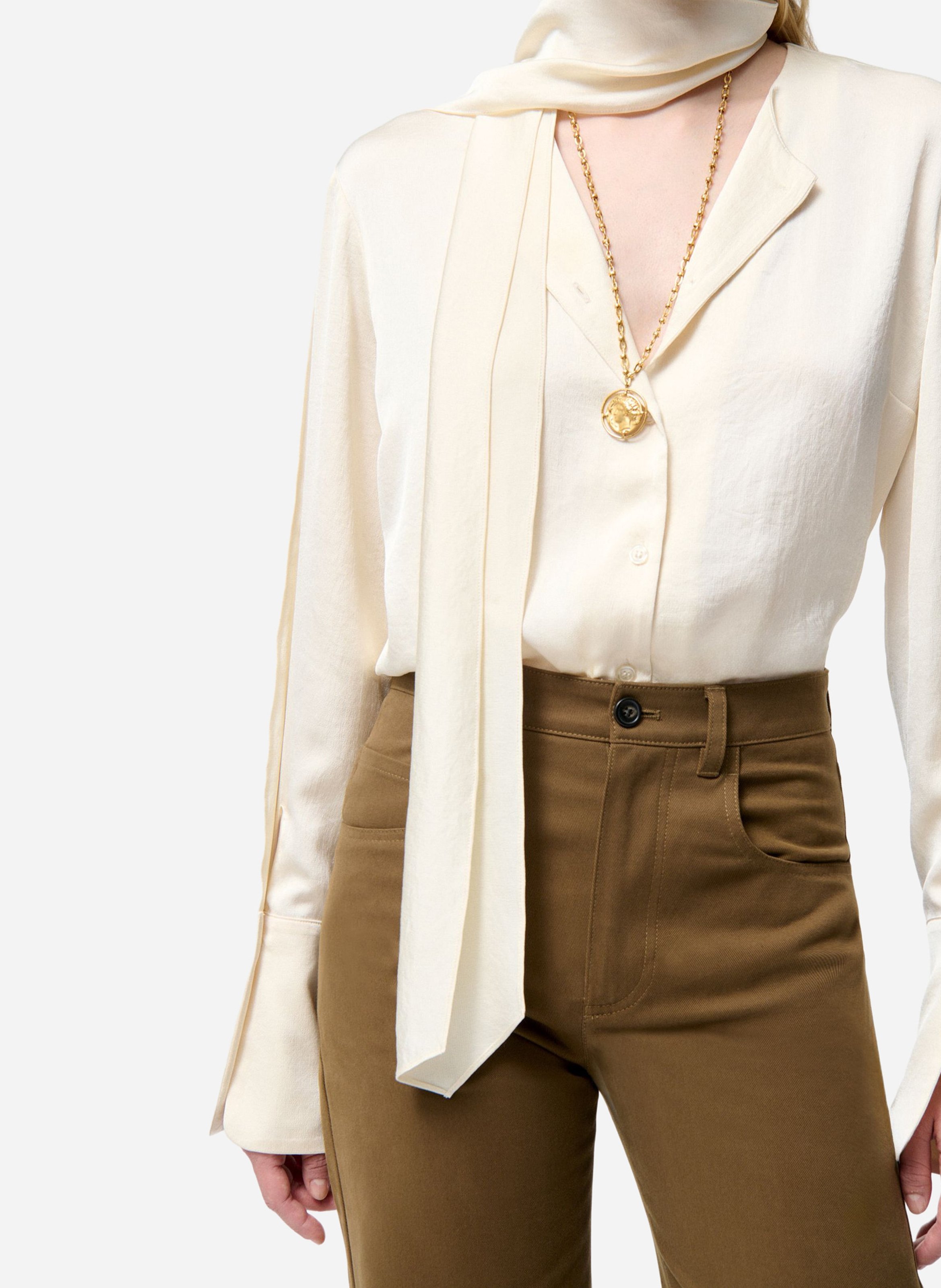 Satin straight shirt VANESSA BRUNO Beige