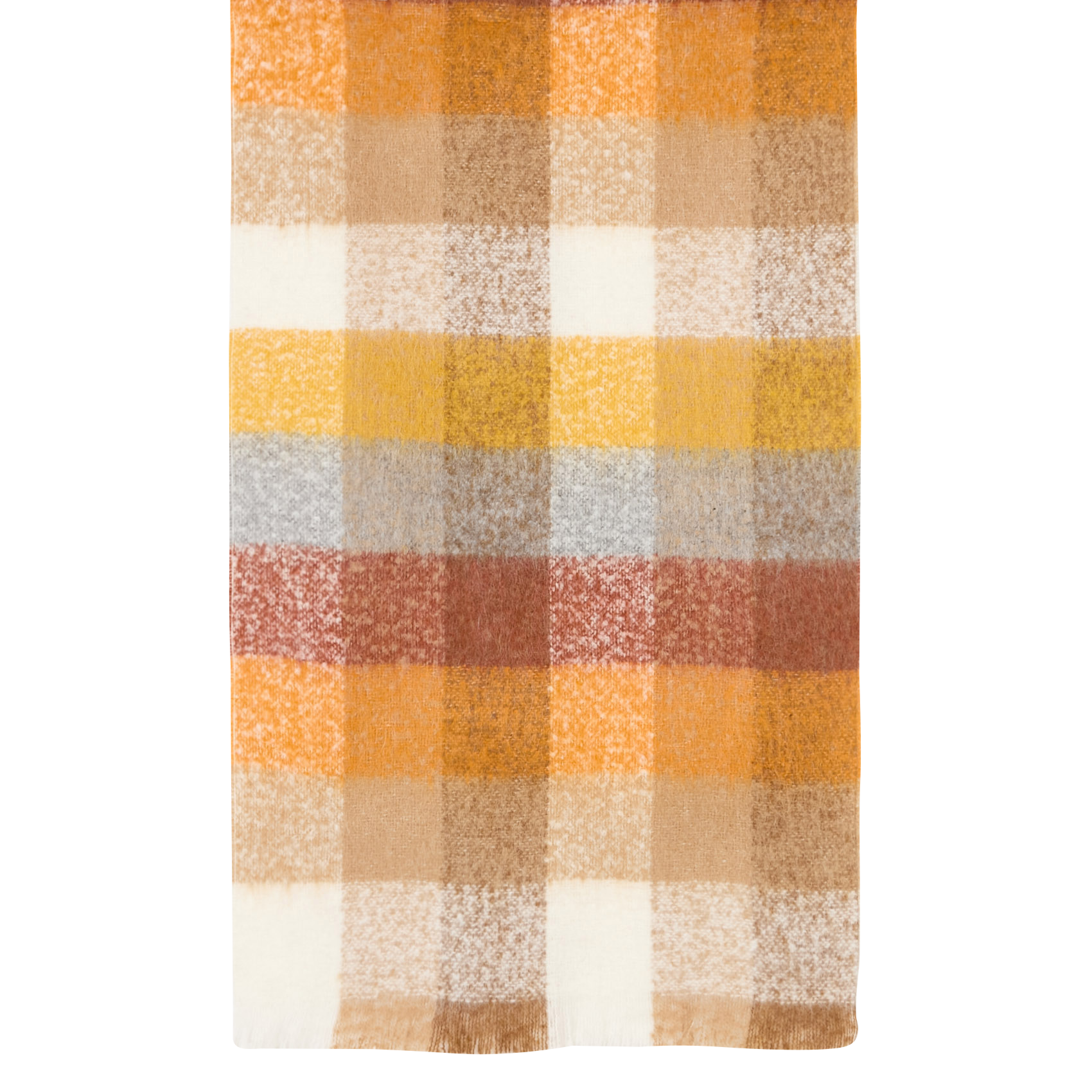 Geruite sjaal van gemengde mohair AU PRINTEMPS PARIS Geel