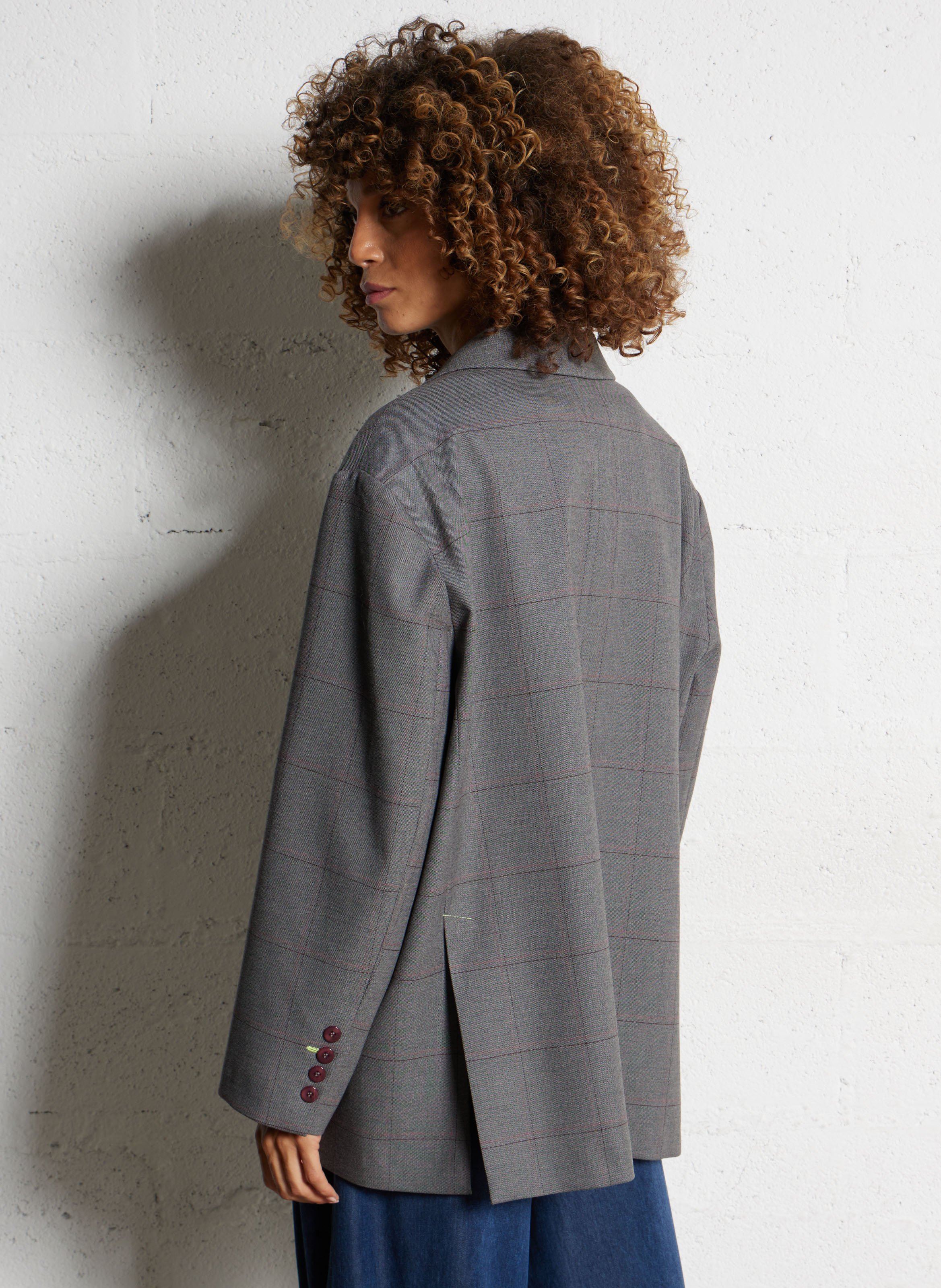 Veste tailleur oversize à carreaux IMPERIAL Gris
